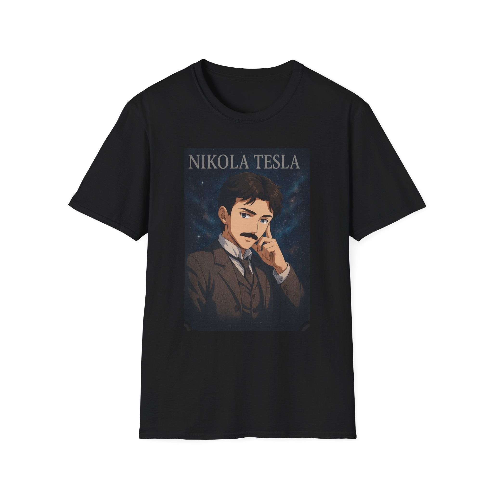 Nikola Tesla Historic Figure Graphic T-Shirt | Unisex Softstyle Tee, Science Gift, Nerd Apparel, Inspirational Clothing, Vintage Style Shirt
