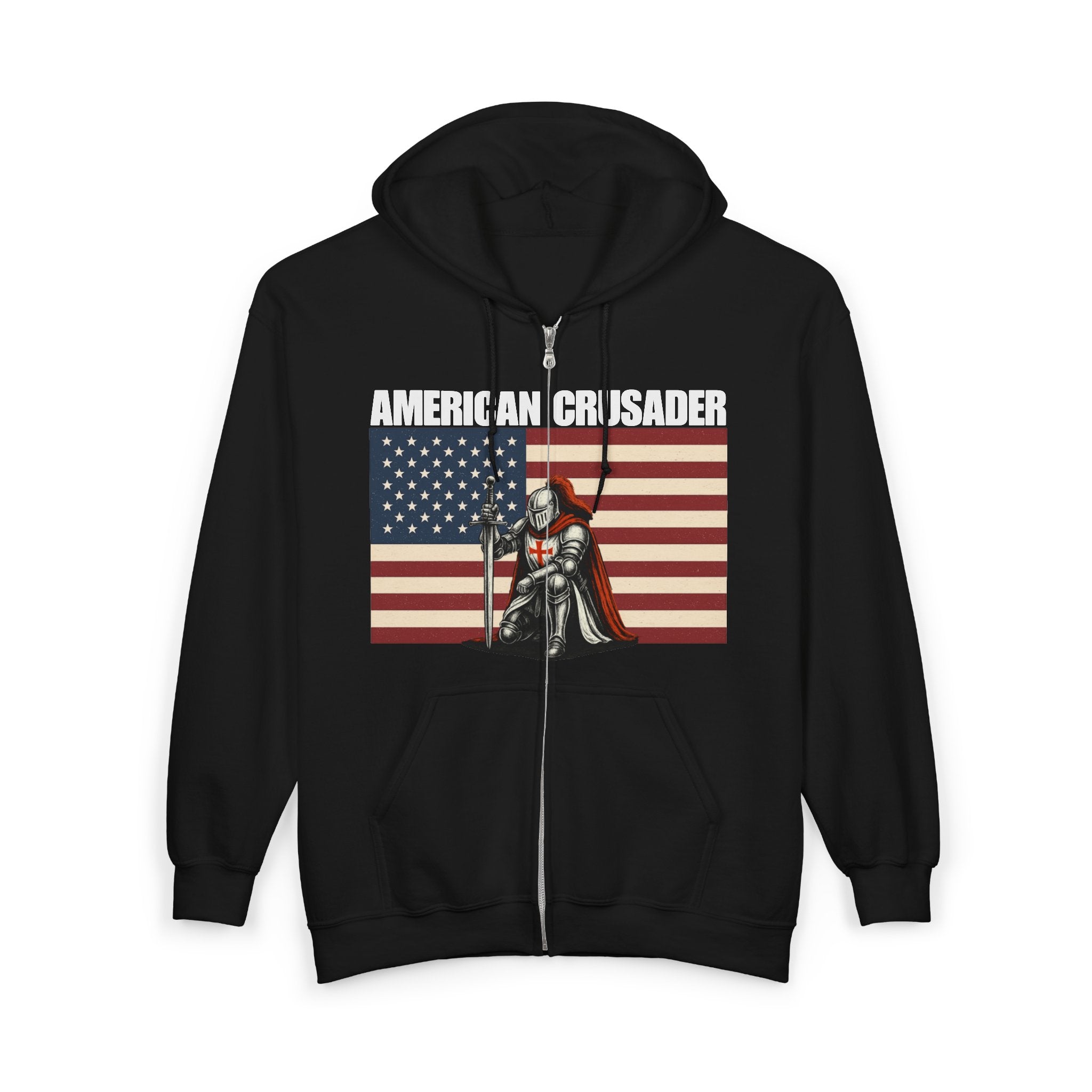 American Crusader Alt Color Design Full Zip Up Hoodie Sweatshirt