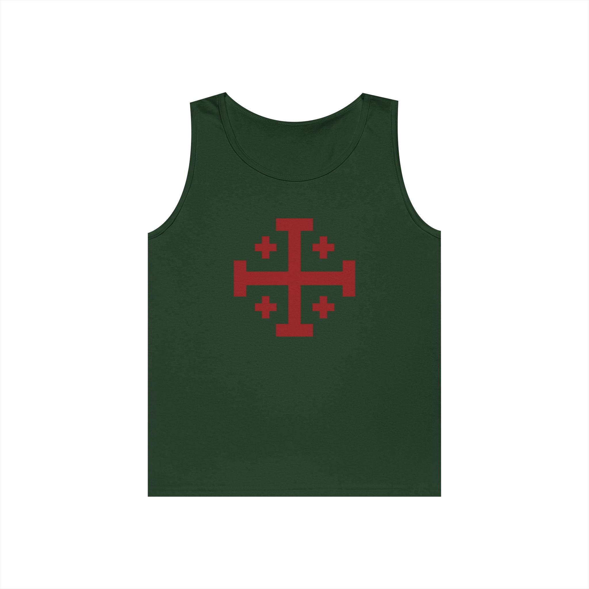 Cross of Jerusalem Red Unisex Heavy Cotton Tank Top