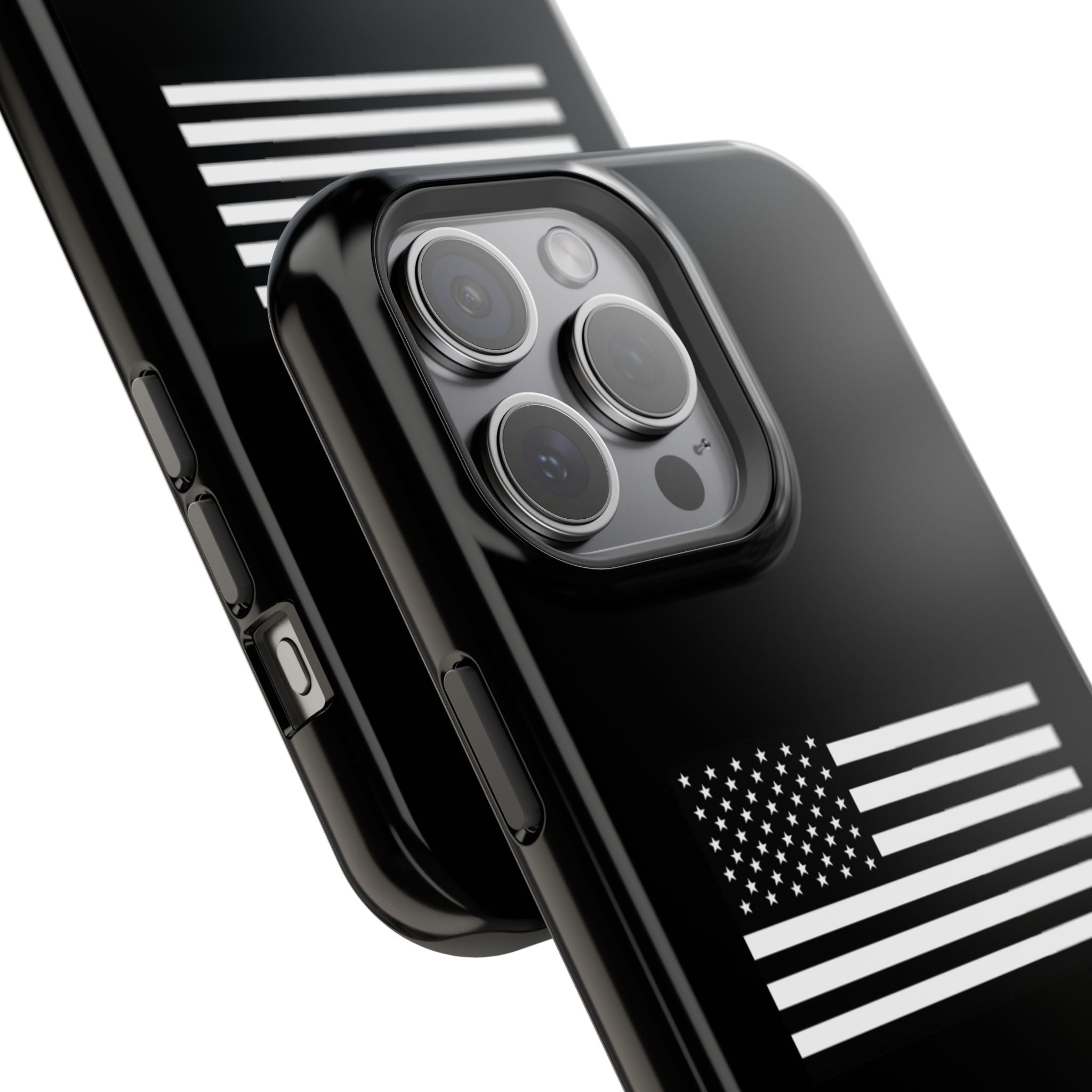 Black and White American Flag Magnetic Impact-Resistant Cases
