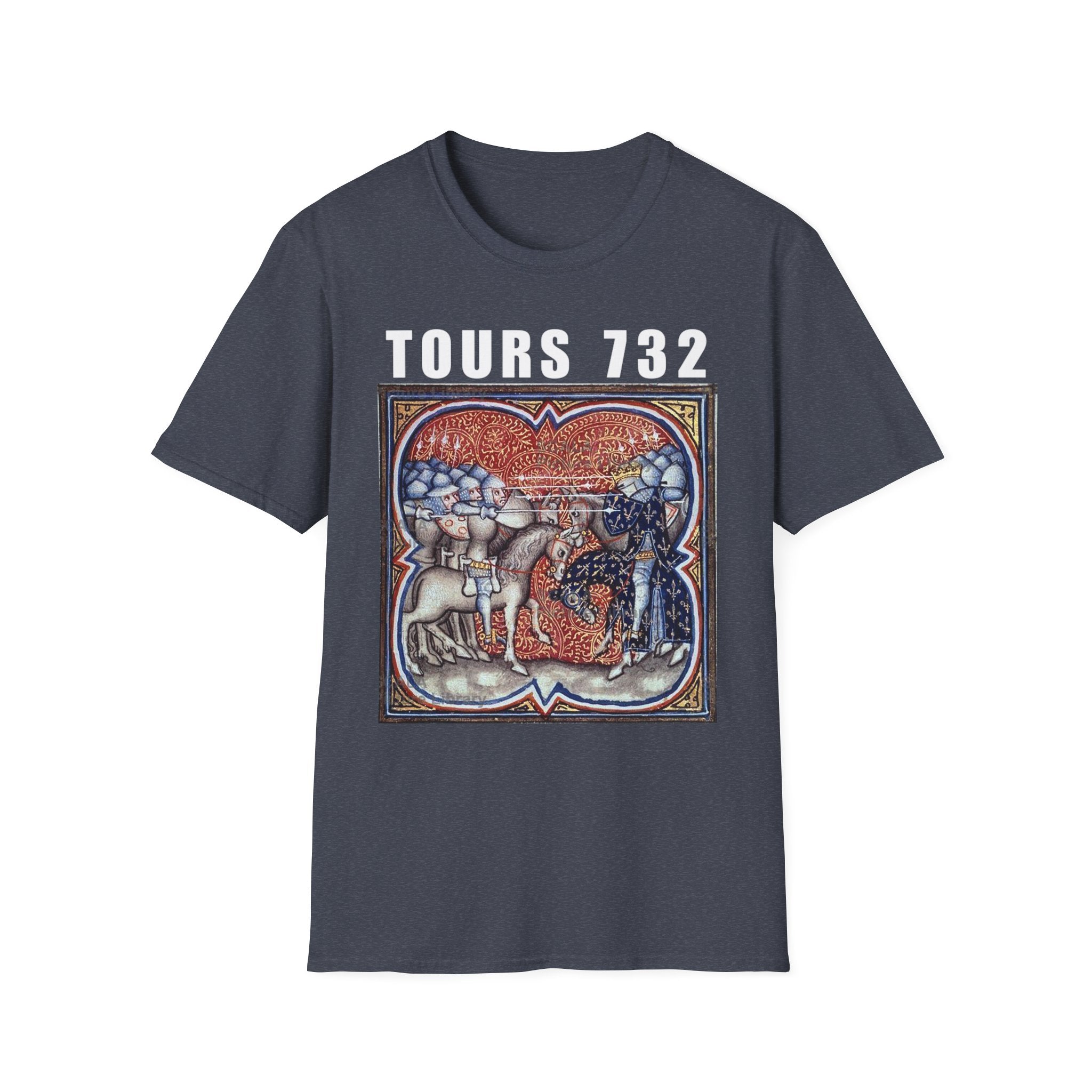 Battle of Tours 732 Graphic Unisex T-Shirt, Medieval Painting Tee