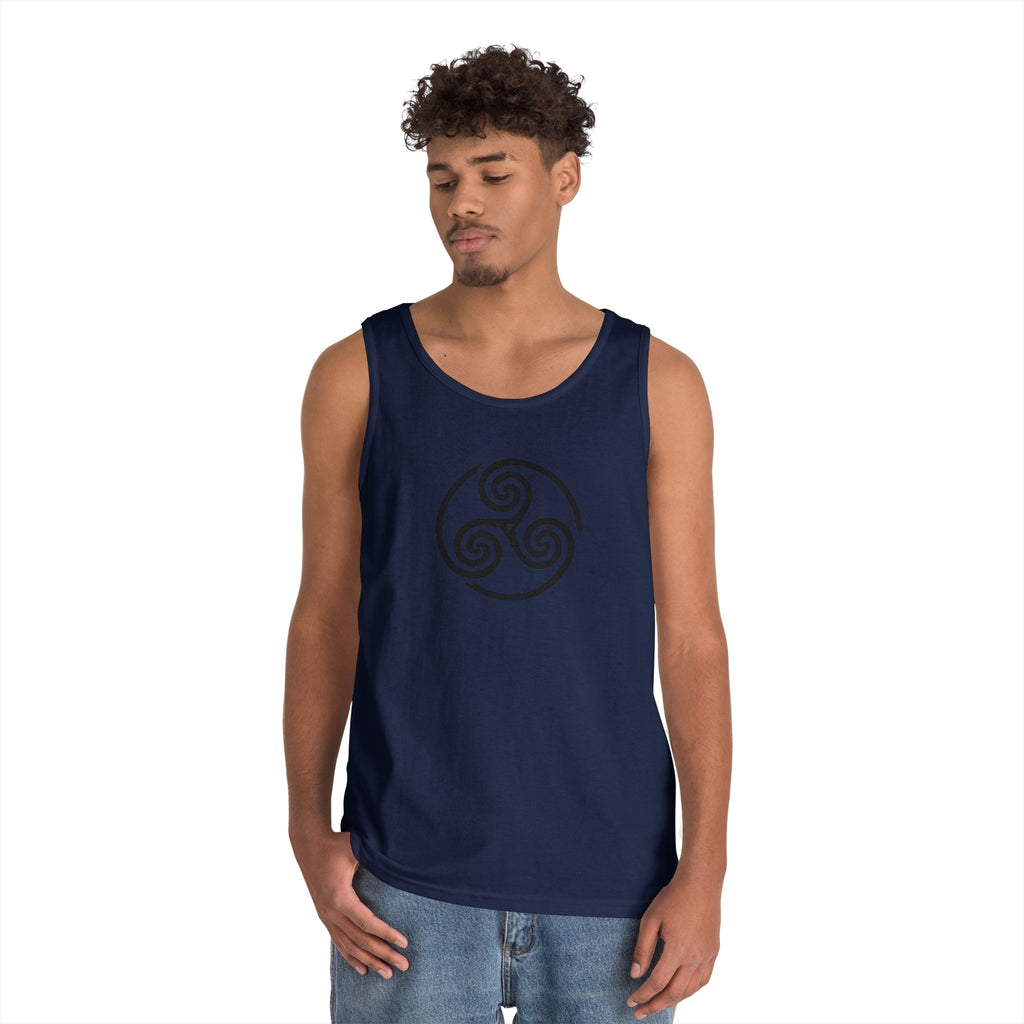 Celtic Spiral Triskele Symbol Alt Design Black Unisex Tank Top
