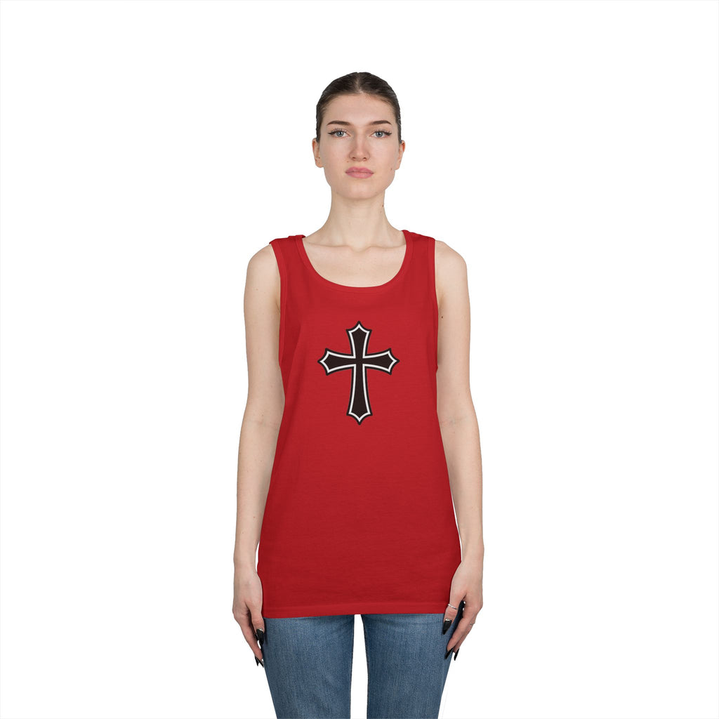 Medieval Style Cross Heavy Cotton Tank Top