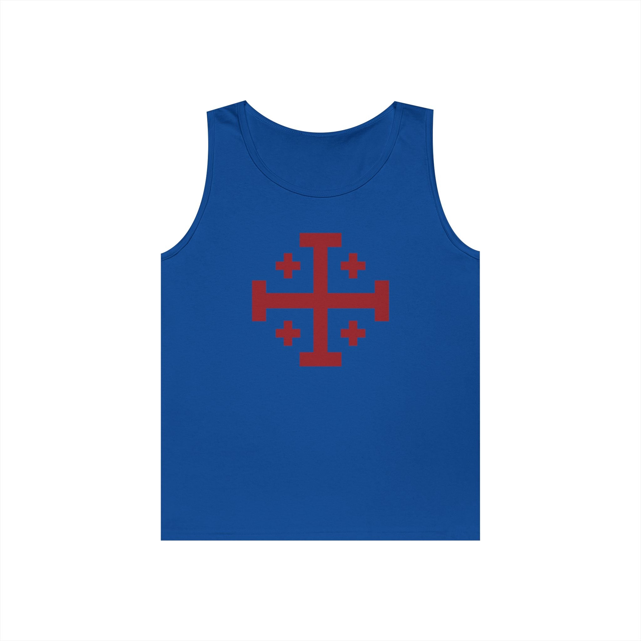 Cross of Jerusalem Red Design Heavy Cotton Tank Top