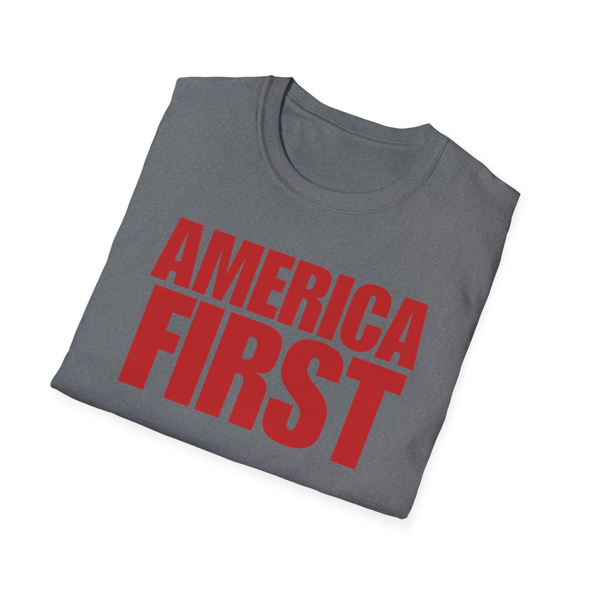 America First Red Design Softstyle Cotton Shirt T-Shirt