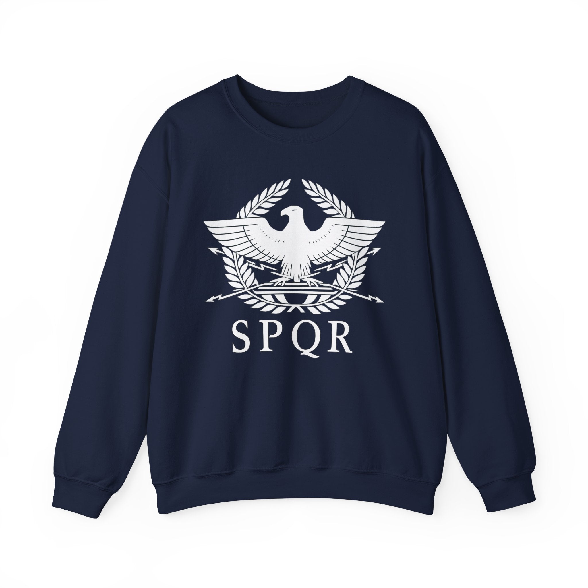 SPQR Roman Eagle White Design Crewneck Sweatshirt