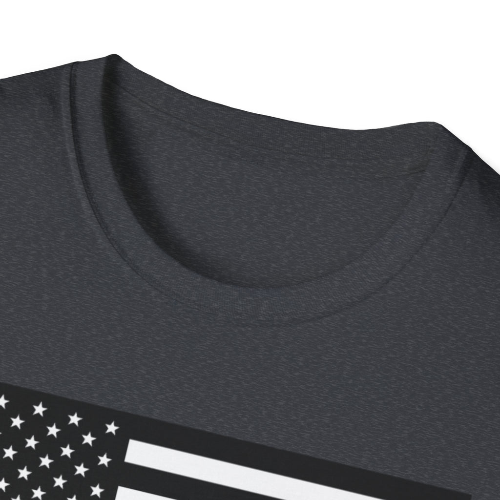 Black and White American Flag Softstyle Cotton Shirt T-Shirt