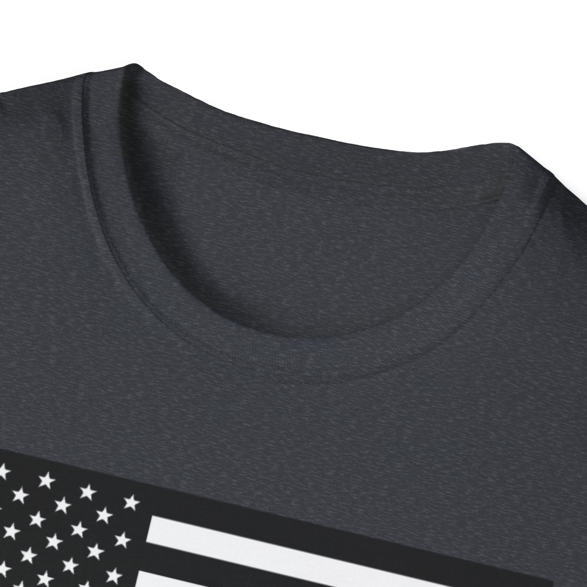 Black and White American Flag Softstyle Cotton Shirt T-Shirt