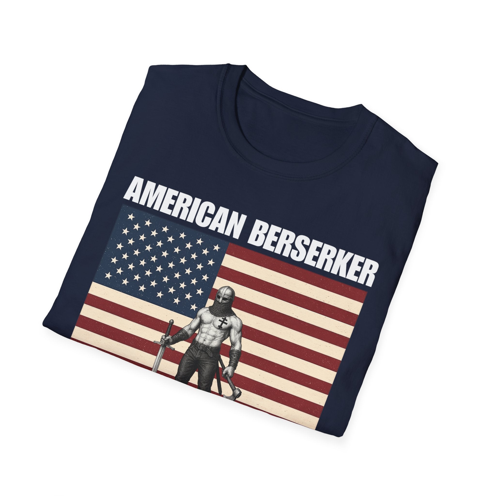 Bold American Berserker Graphic Softstyle Cotton T-Shirt
