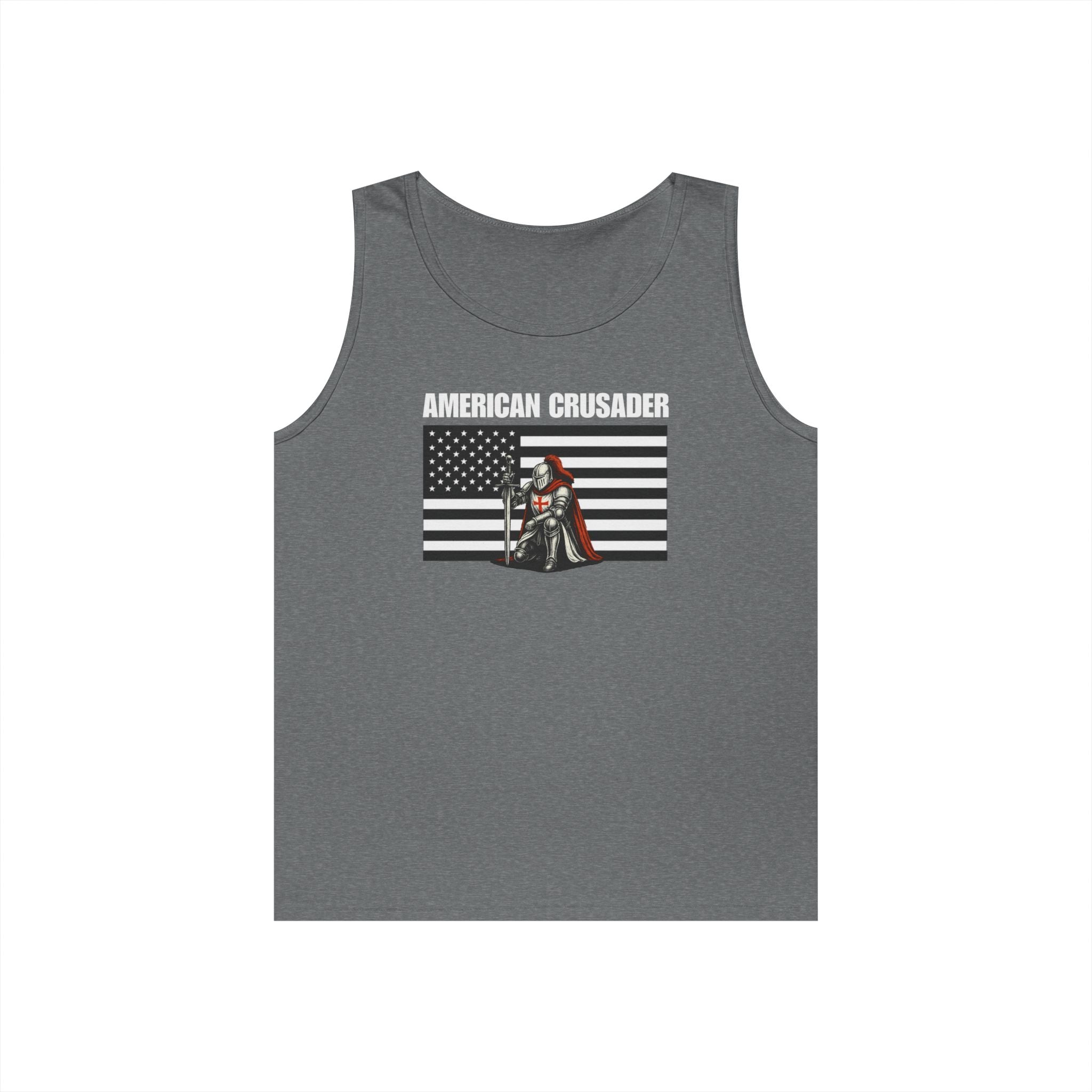 American Crusader Black and White Alt Design Heavy Cotton Tank Top
