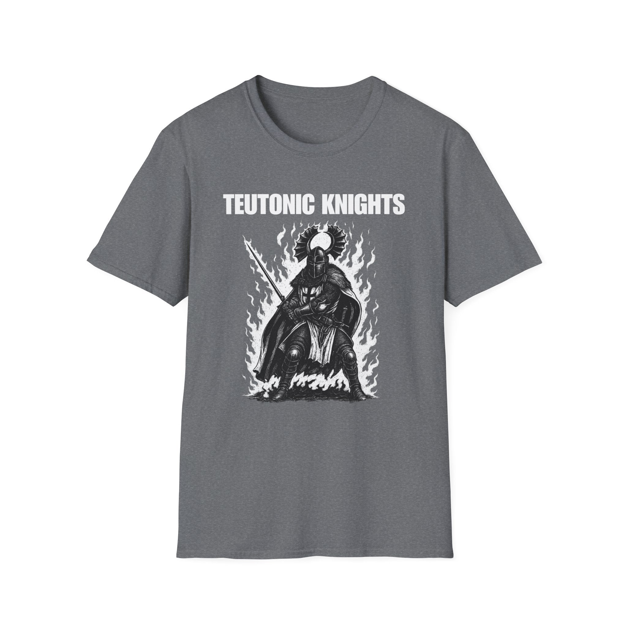 Teutonic Knight With Aura and "Teutonic Knights" Text Soft Style Cotton Shirt T-Shirt
