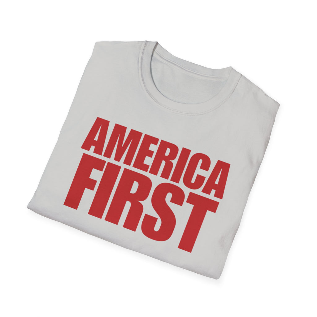 America First Red Design Softstyle Cotton Shirt T-Shirt