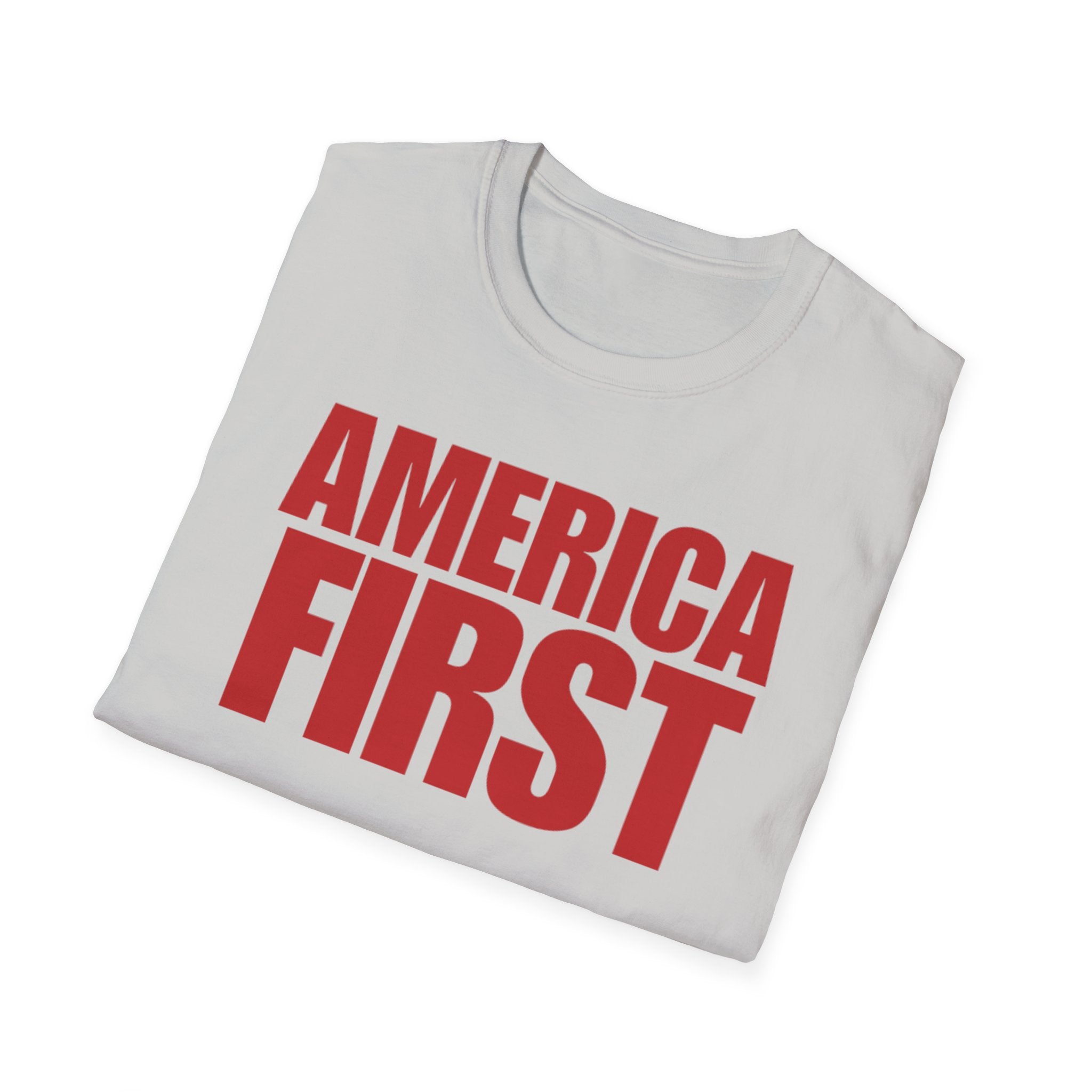 America First Red Design Softstyle Cotton Shirt T-Shirt