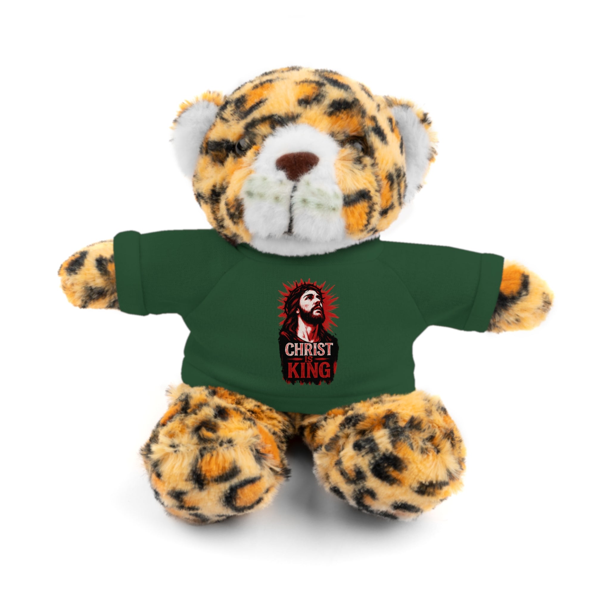 Christ is King Cute Stuffed Animal Tee Bear, Plush Bear with Shirt