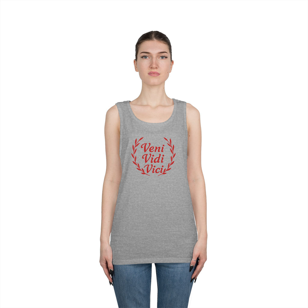 Veni Vidi Vici Light Red Design Unisex Heavy Cotton Tank Top