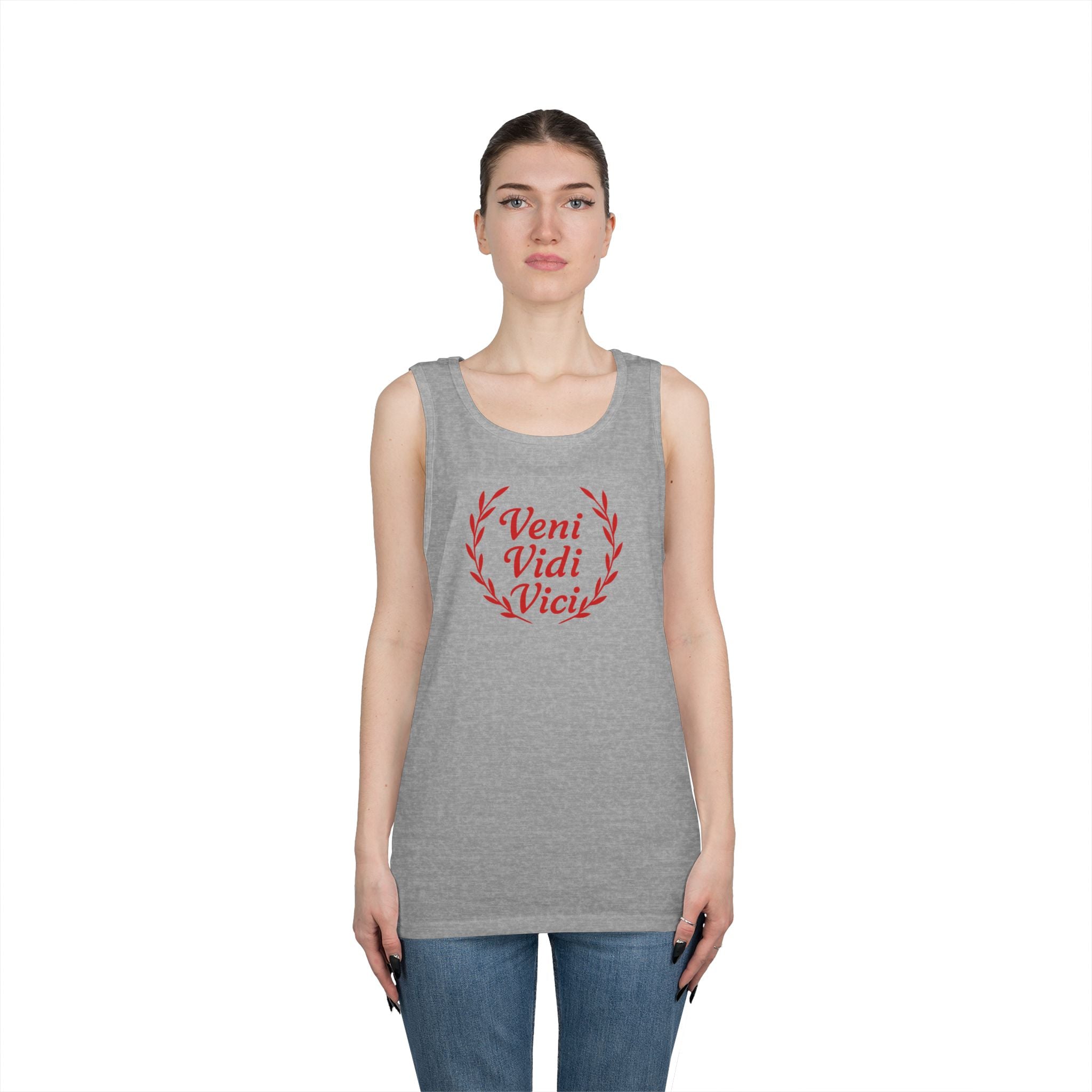 Veni Vidi Vici Light Red Design Unisex Heavy Cotton Tank Top