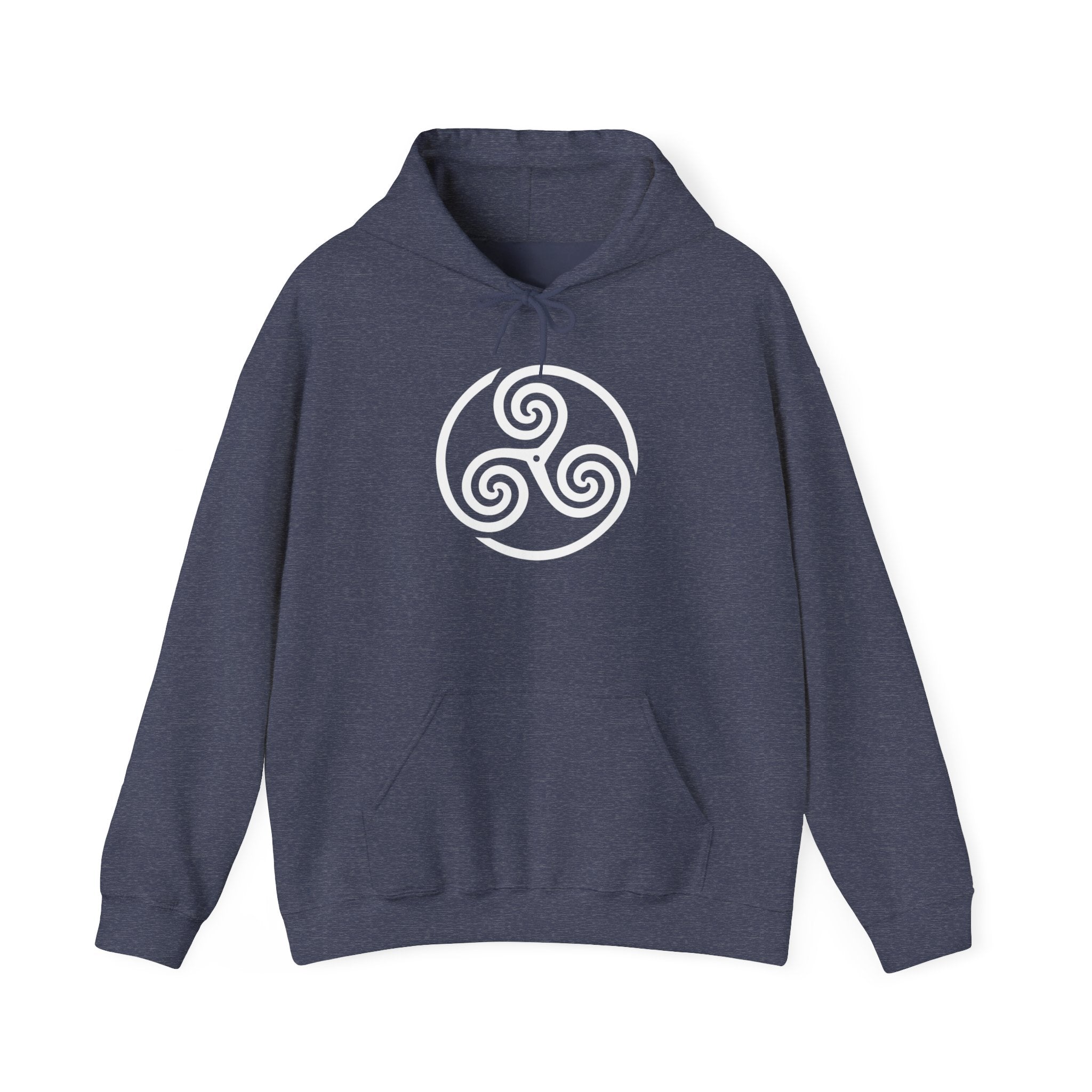 Celtic Triskele Trinity Symbol White Design Pull Over Hoodie Sweatshirt