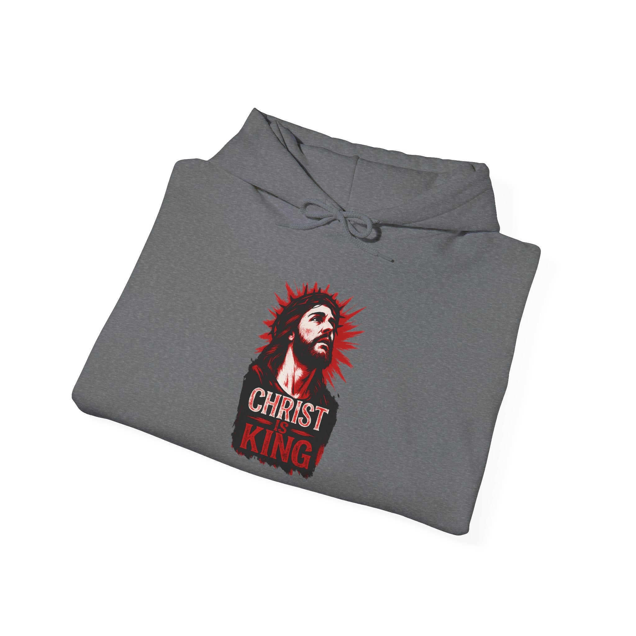 Christ is King Graphic Hoodie | Unisex Heavy Blend Pullover | Faith-Inspired Streetwear