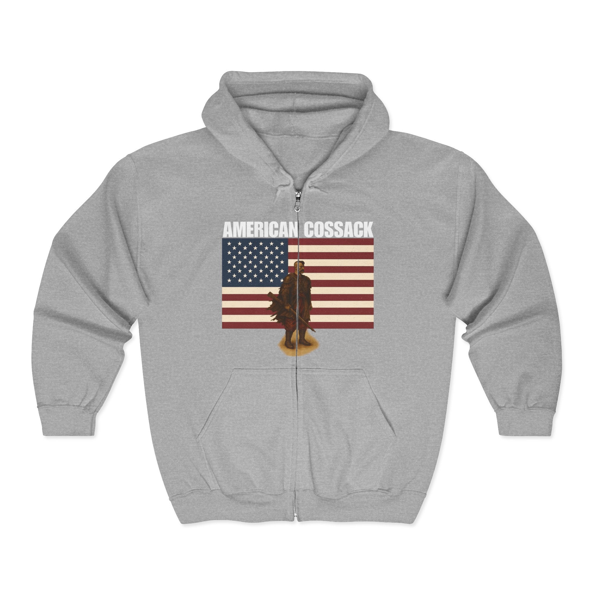 American Cossack Full Zip Up Hoodie Sweatshirt