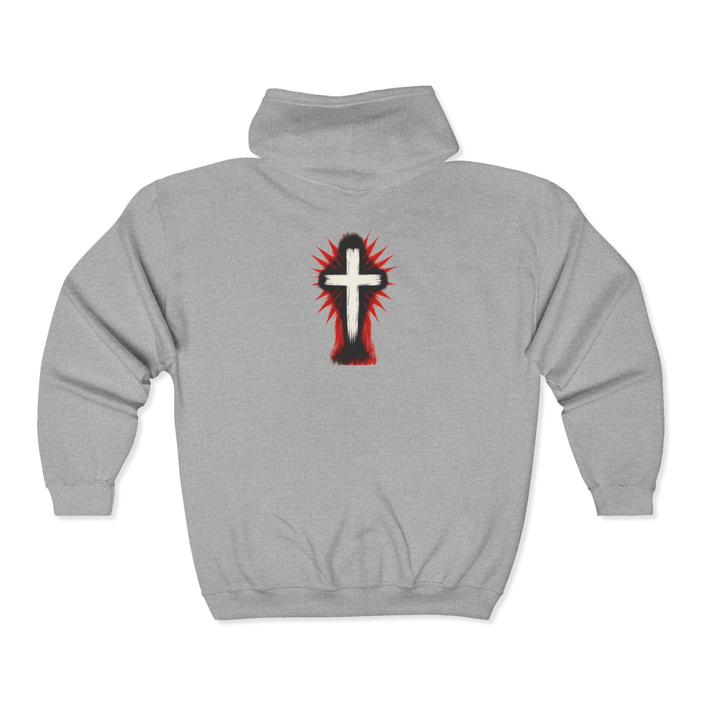 Front and Back Christ is King Zip-Up Hoodie, Christ is King Design Sweatshirt