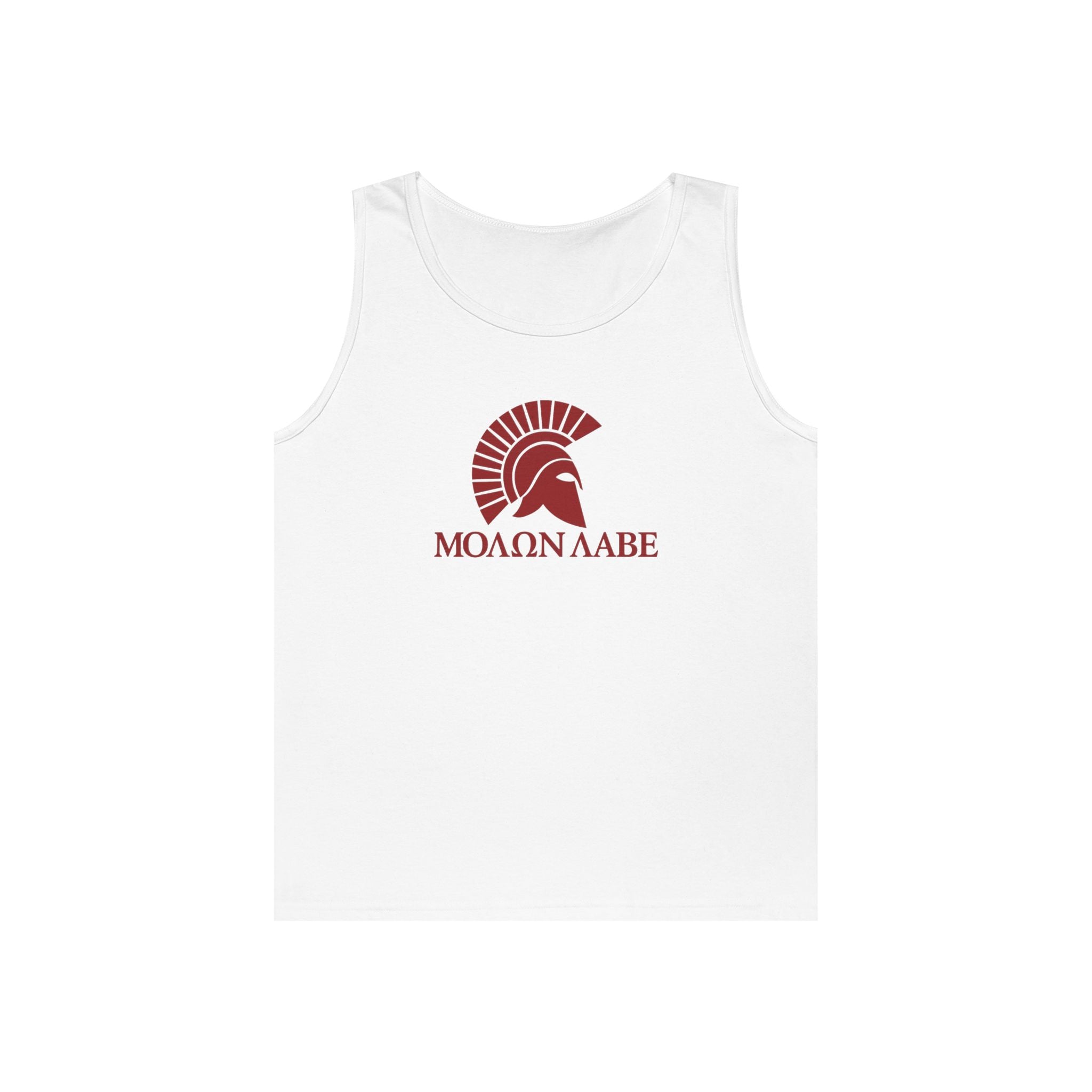 Molon Labe "Come and Take It!" in Greek Red Design Heavy Cotton Tank Top