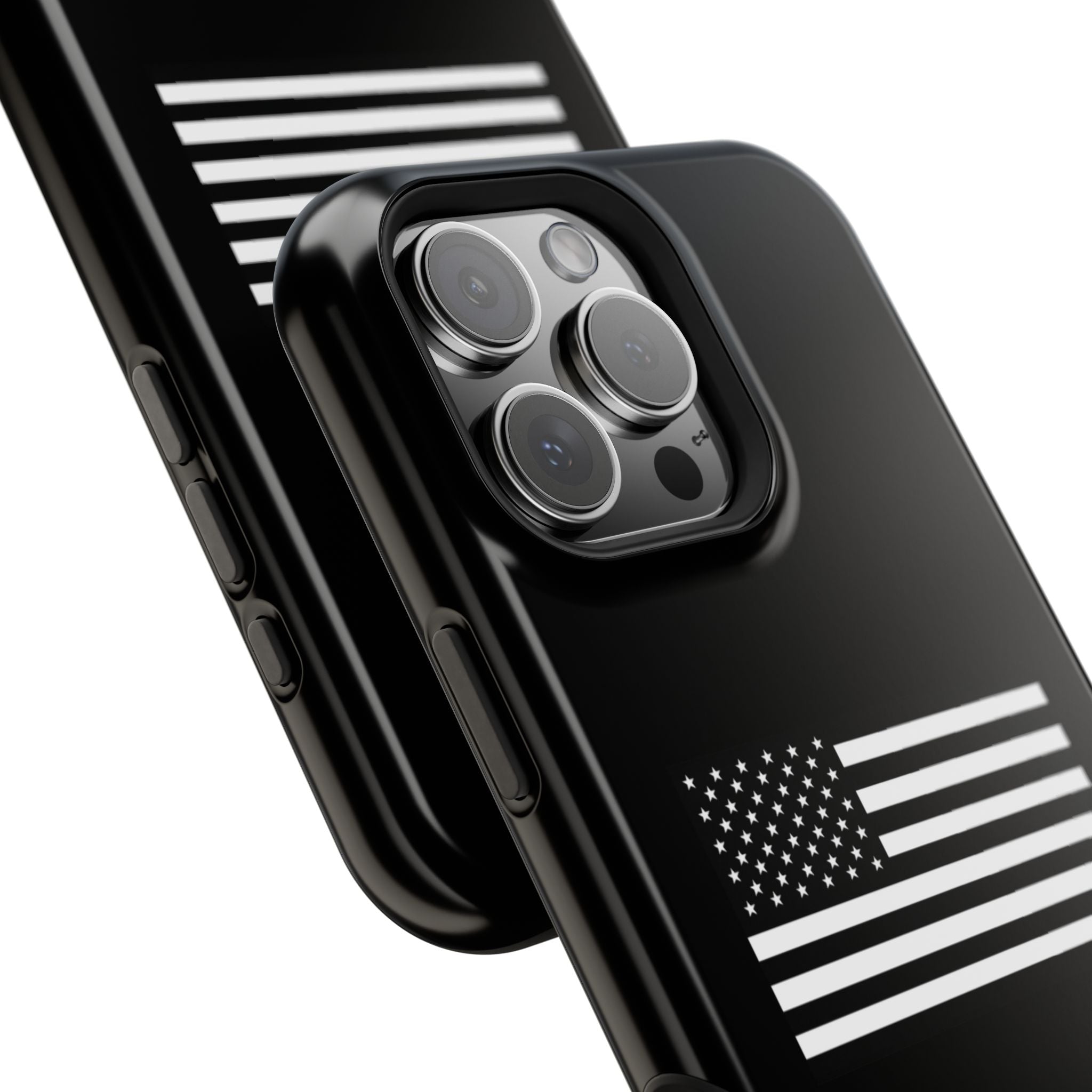 Black and White American Flag Magnetic Impact-Resistant Cases