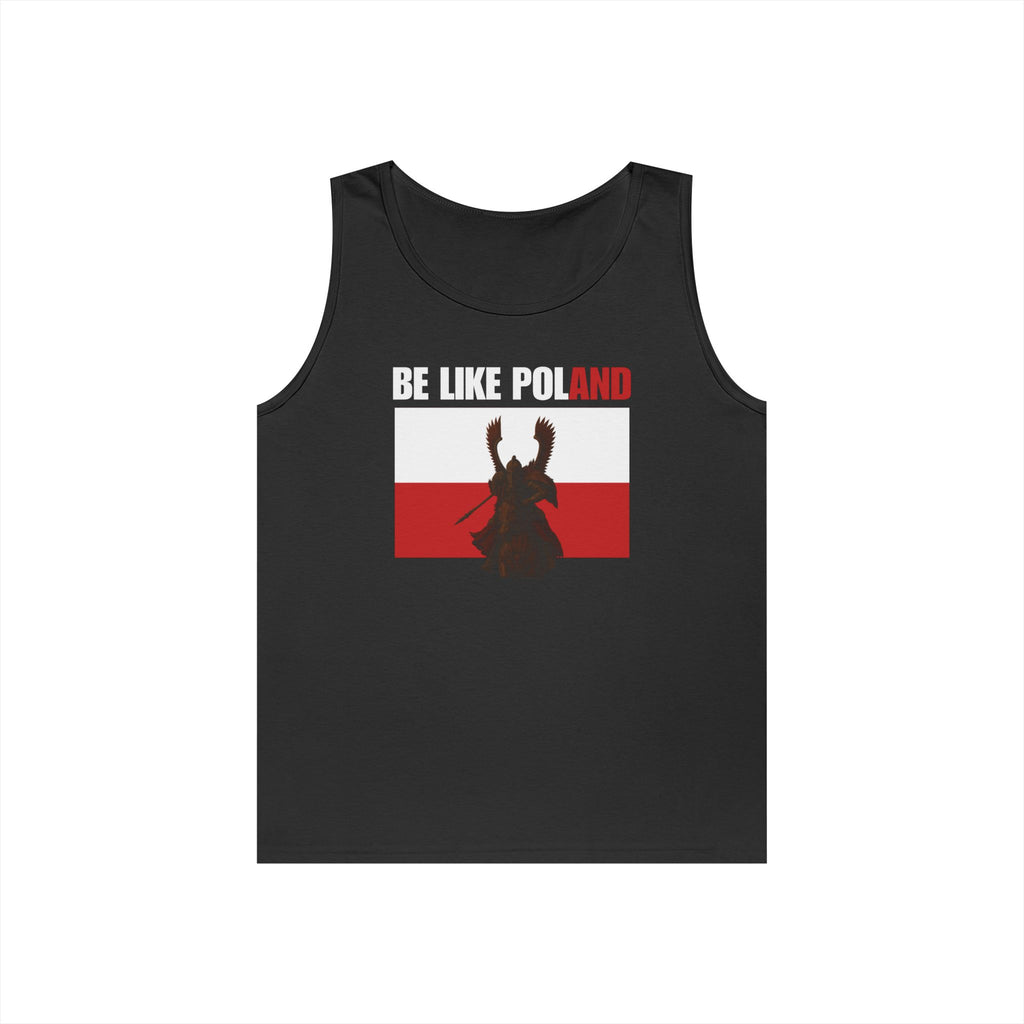Be Like Poland Winged Hussar Front, Polis Eagle Cross Back Heavy Cotton Tank Top