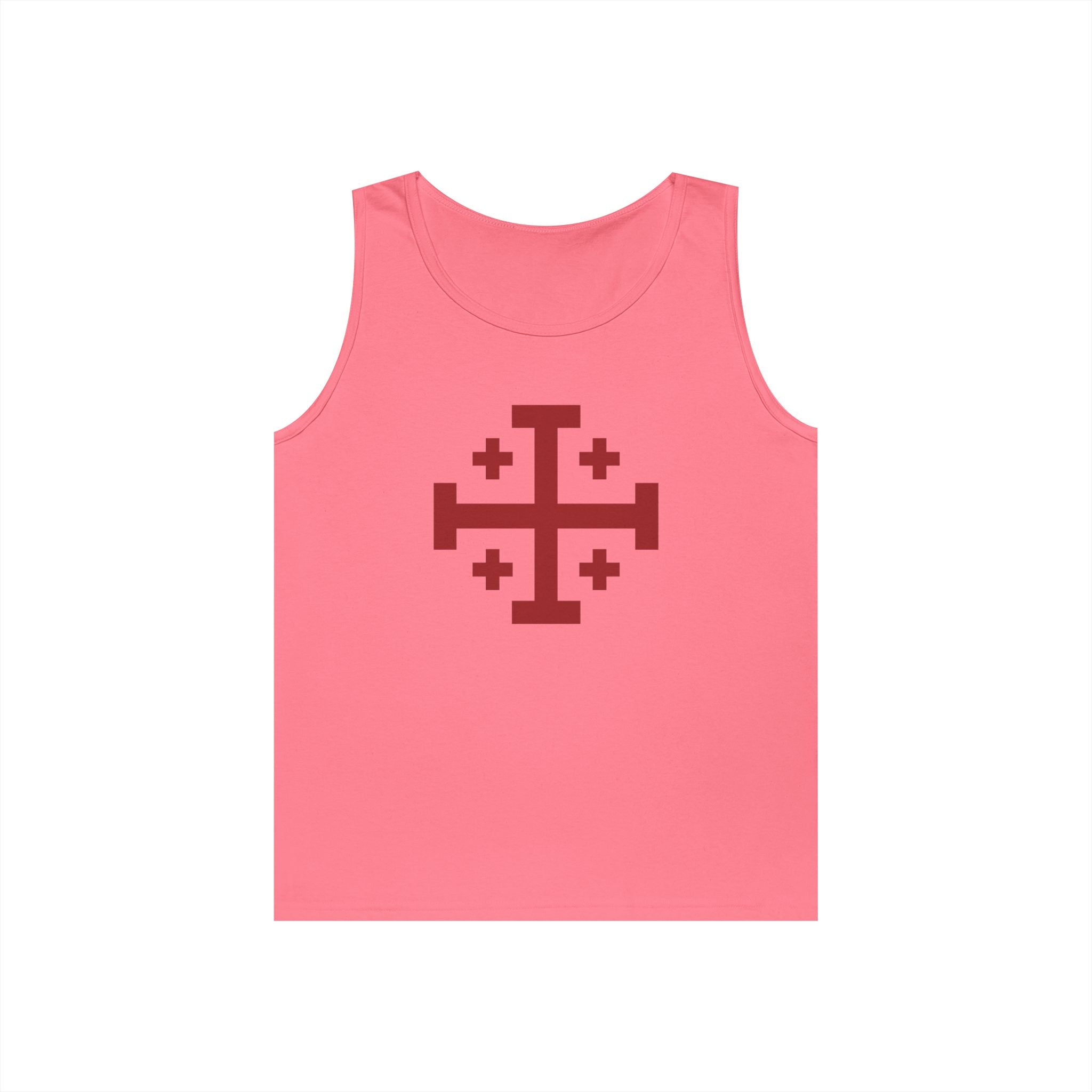 Cross of Jerusalem Red Unisex Heavy Cotton Tank Top