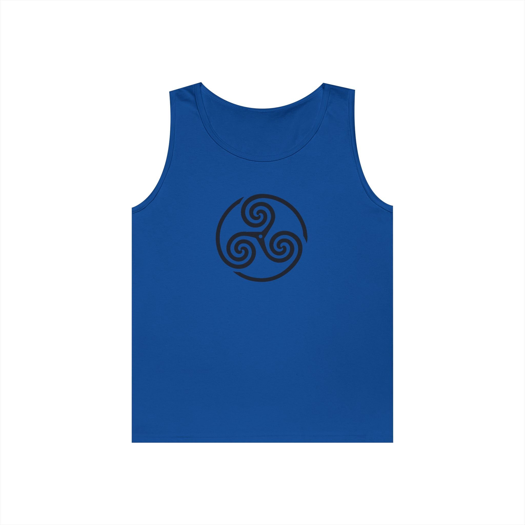 Celtic Spiral Triskele Symbol Alt Design Black Unisex Tank Top