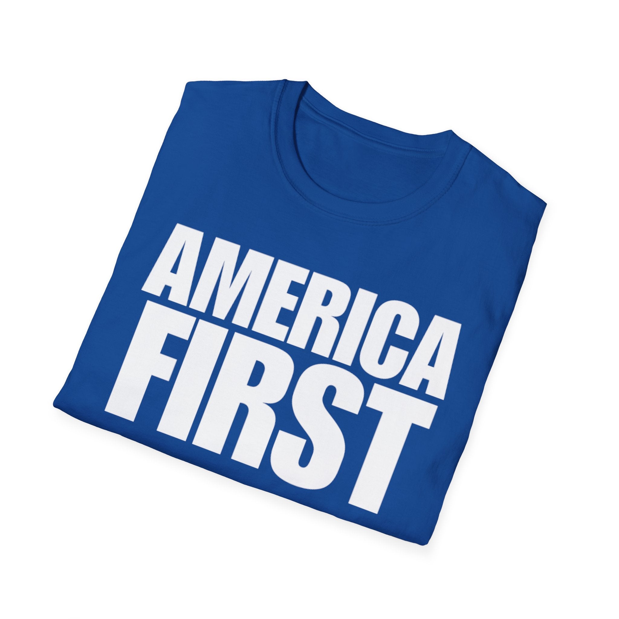America First (Text Only) Unisex Softstyle T-Shirt