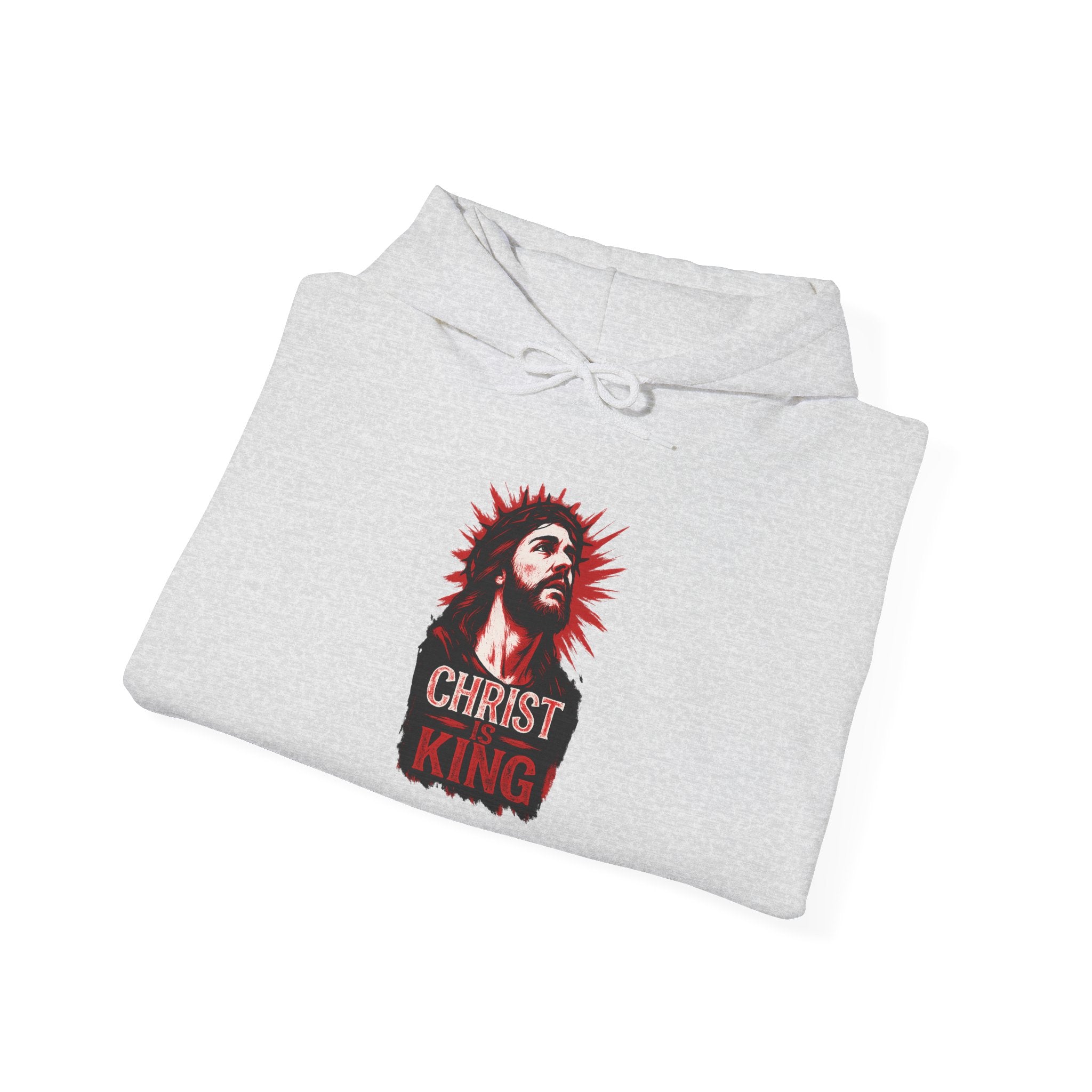 Christ is King Graphic Hoodie | Unisex Heavy Blend Pullover | Faith-Inspired Streetwear