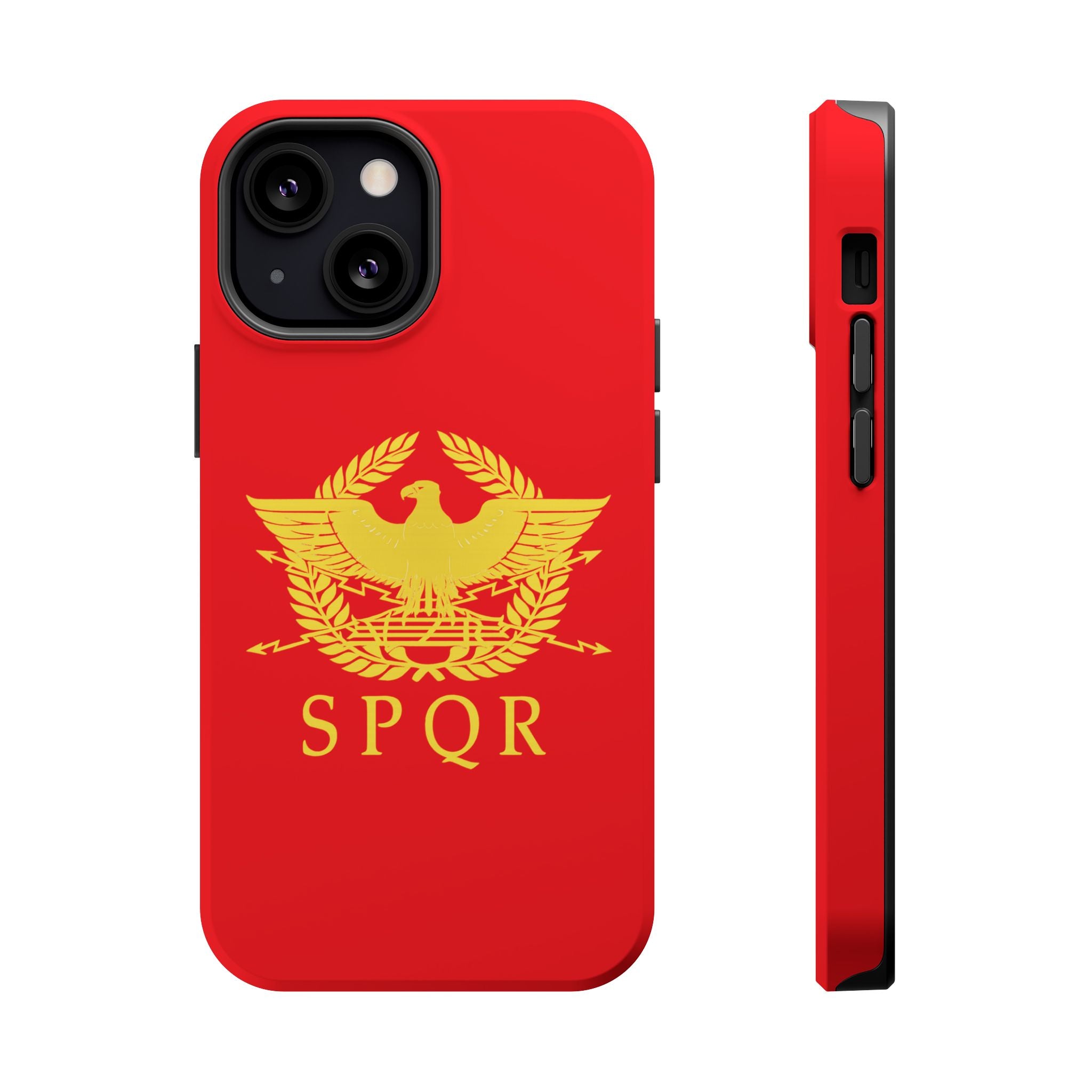 SPQR Gold Roman Eagle Symbol Red Magnetic Impact-Resistant Cases