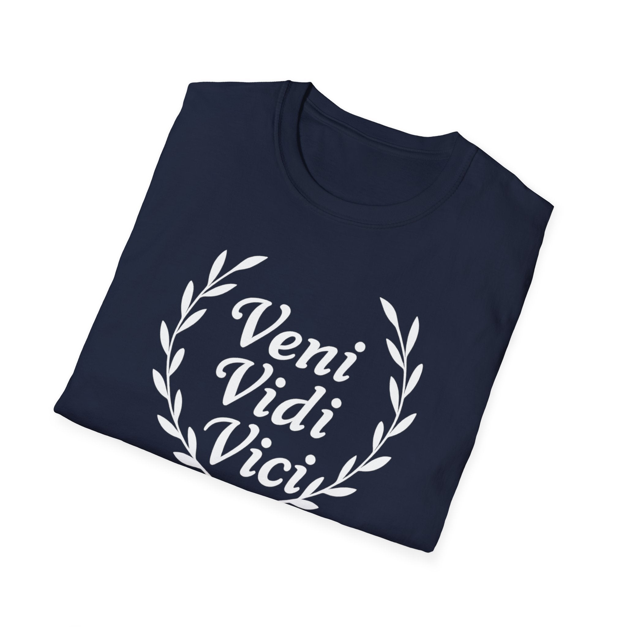 Veni Vidi Vici White Text Unisex  Softstyle T-Shirt