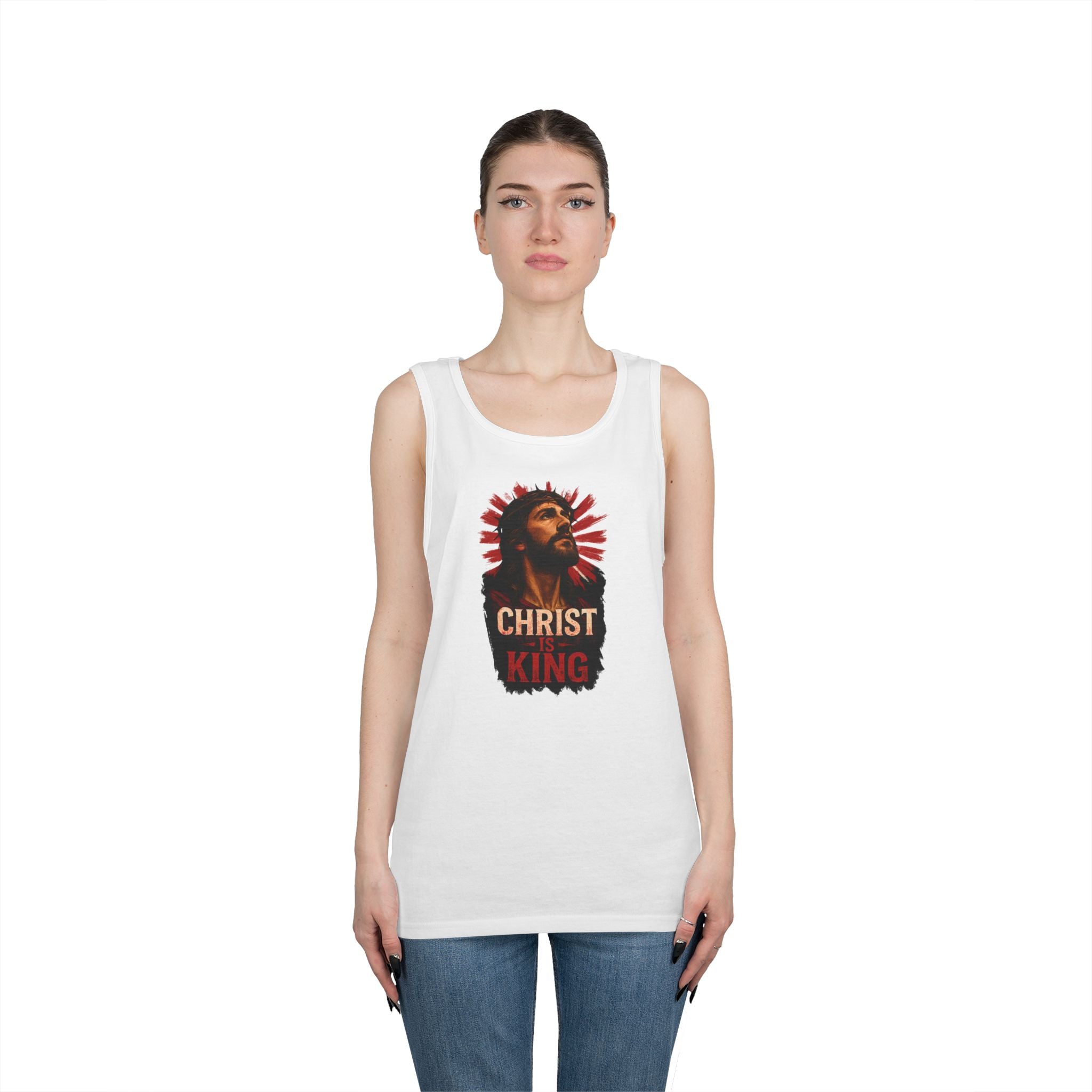 Christ is King Heavy Cotton Tank Top
