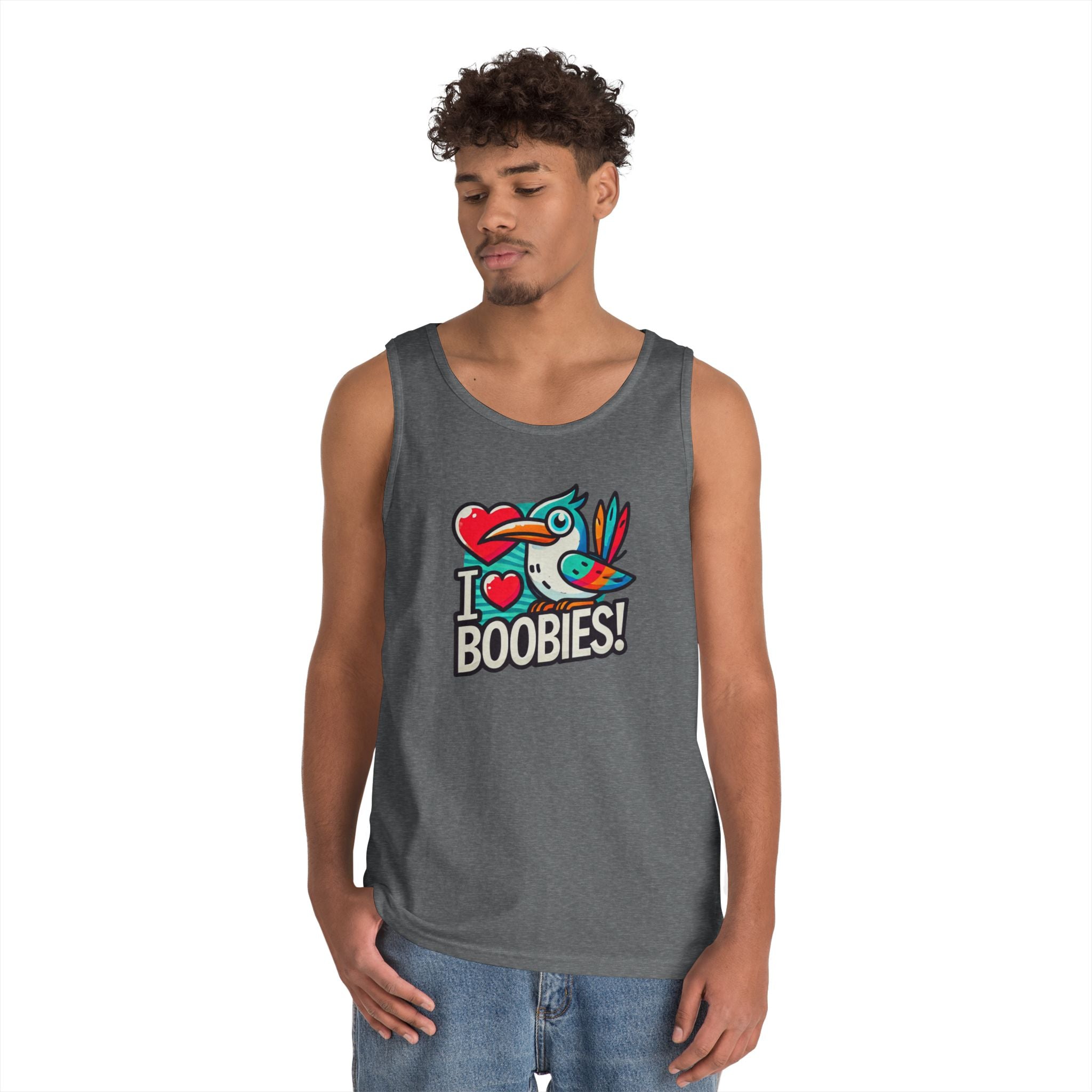 Funny 'I Love Boobies!' Boobie Bird Unisex Heavy Cotton Tank Top