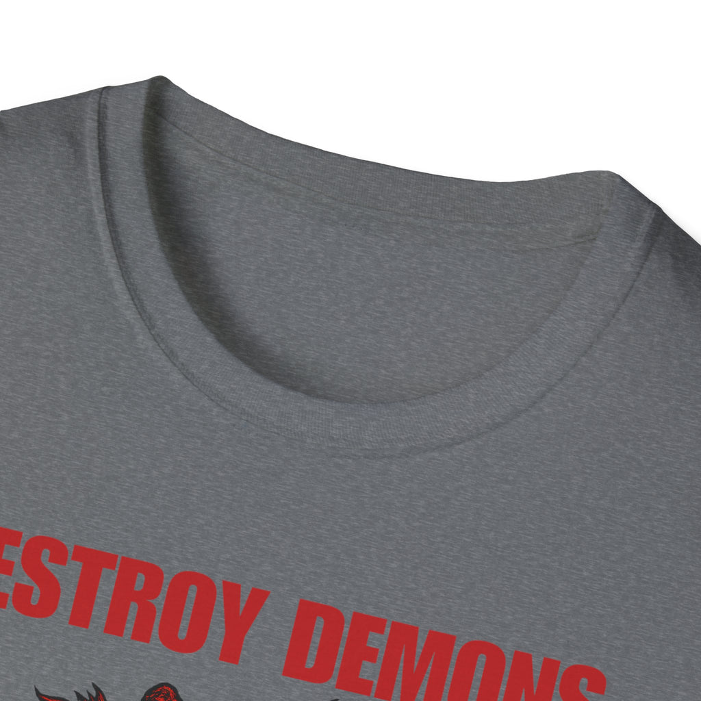 Destroy Demons Crusader Knight vs Dragon  Softstyle T-Shirt
