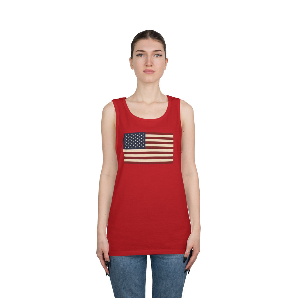 American Flag Heavy Cotton Tank Top