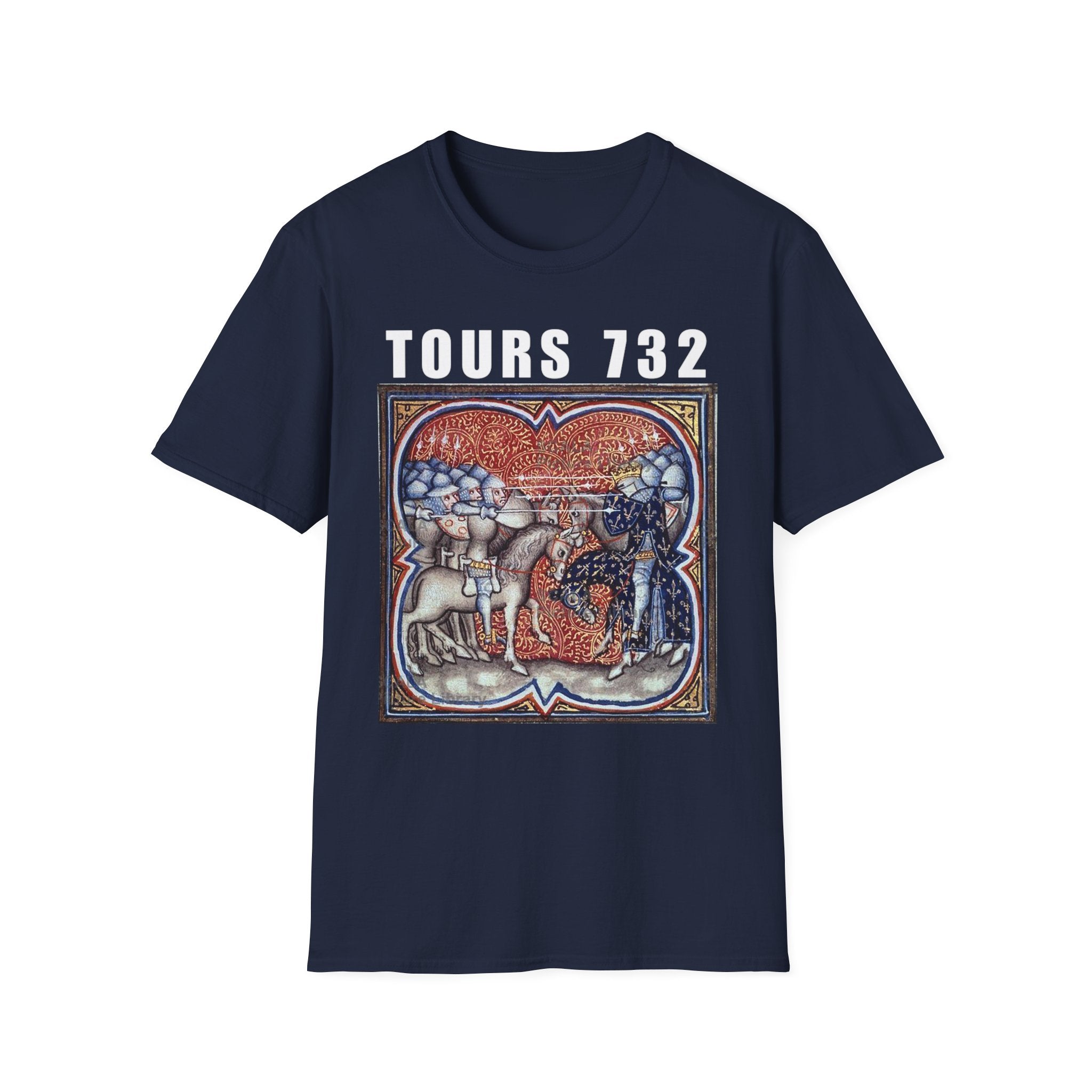 Battle of Tours 732 Graphic Unisex T-Shirt, Medieval Painting Tee