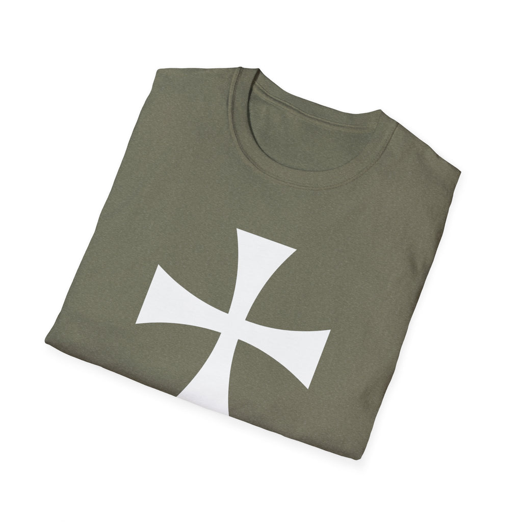Teutonic Cross White Softstyle Cotton T-Shirt