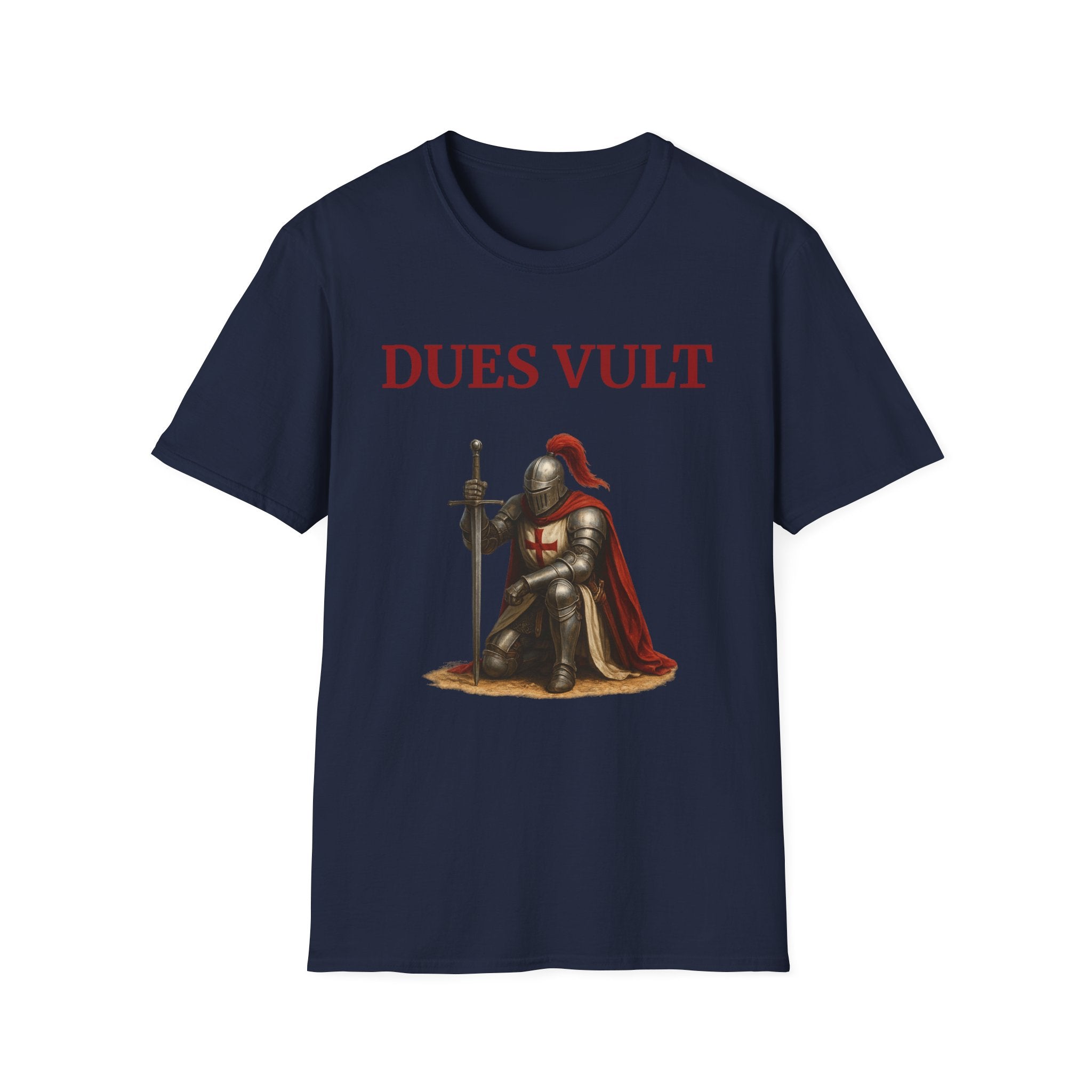 Inspirational Dues Vult Crusader T-Shirt for Knights