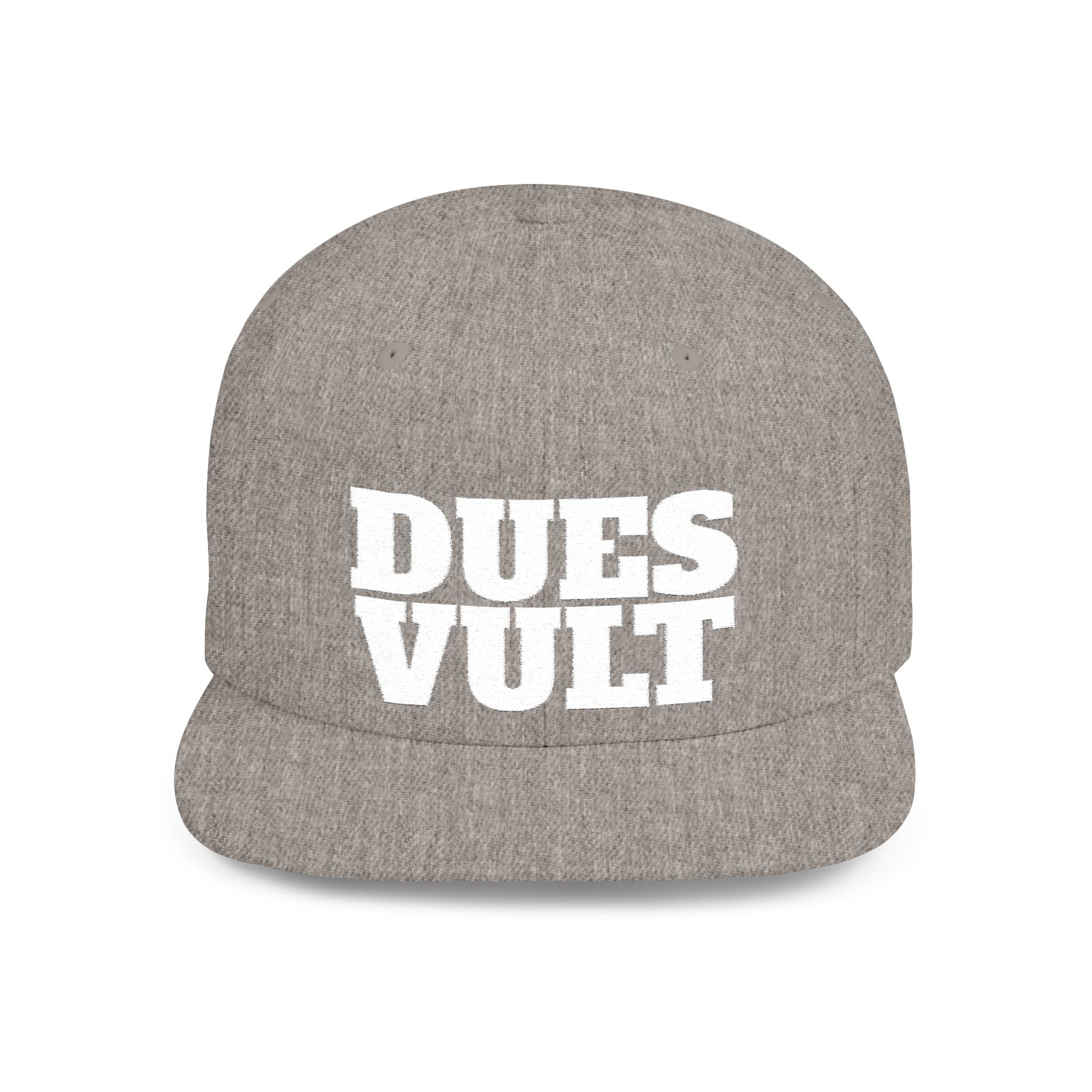 Dues Vult White Letter Flat Bill Snapback Hat, Dues Vult Cap