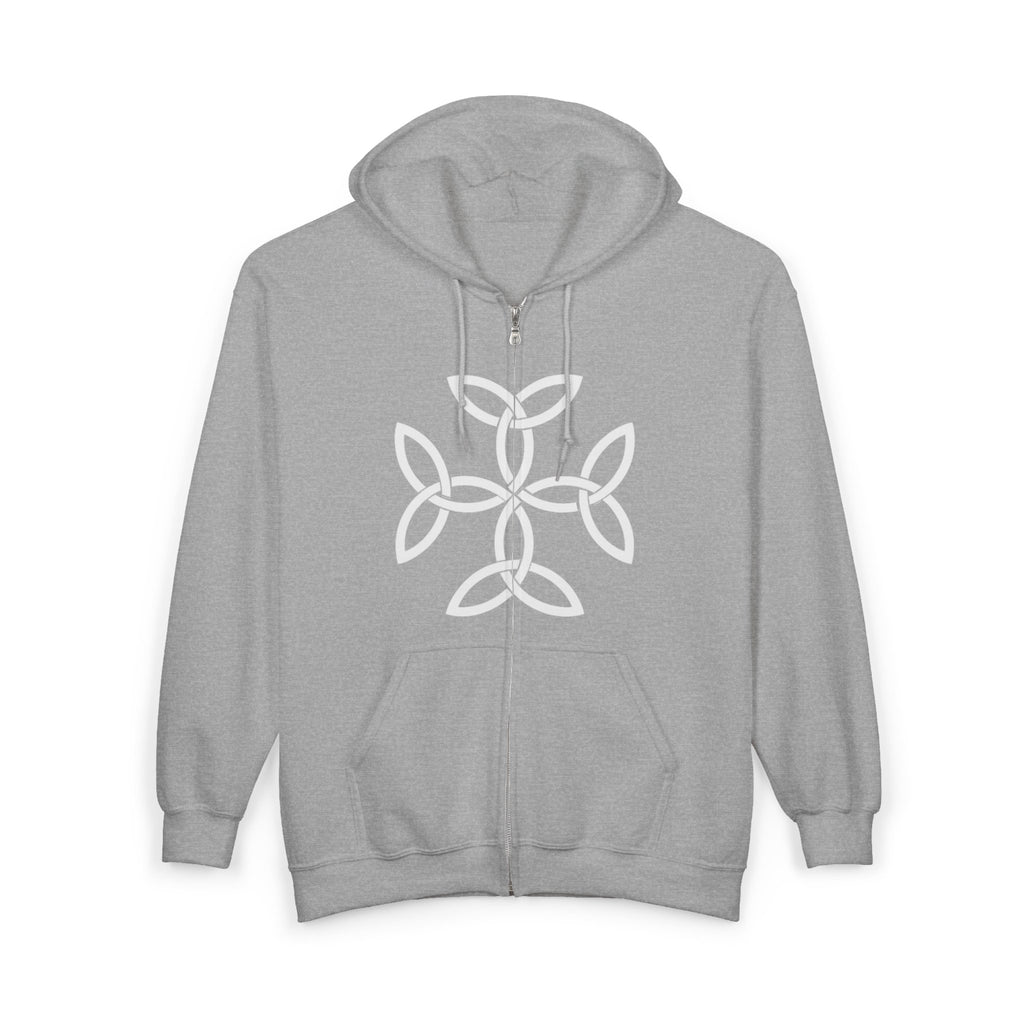 Frankish Cross White Design Graphic Zip Up Hoodie