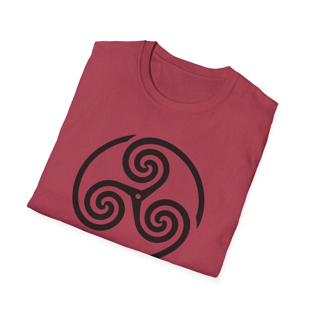 Celtic Spiral Triskele Symbol Alt Black Design Softstyle T-Shirt