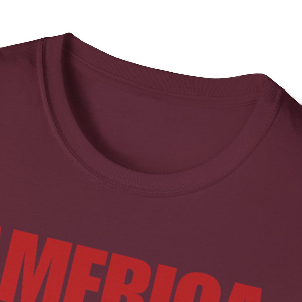 America First Red Design Softstyle Cotton Shirt T-Shirt
