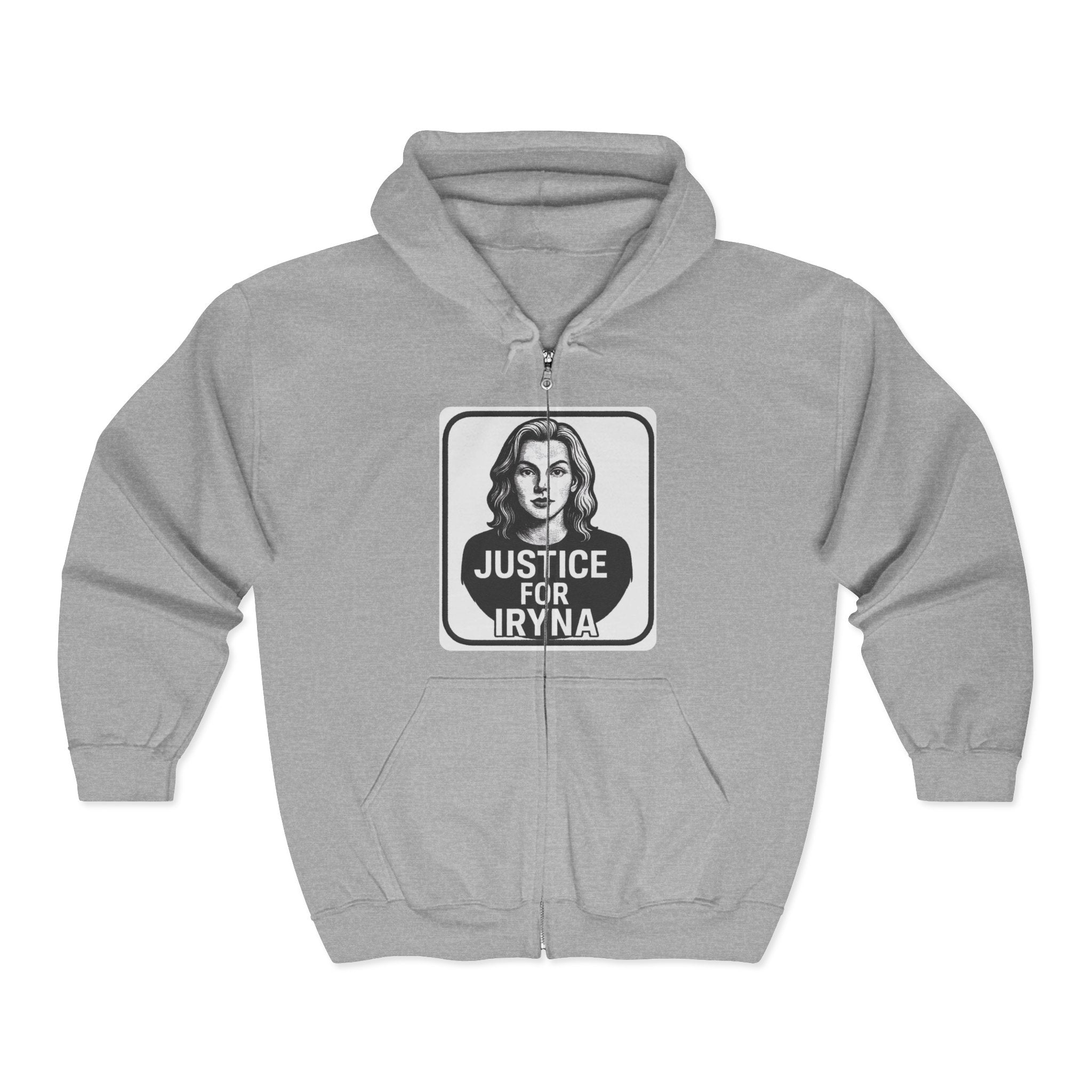Justice for Iryna Zip-Up Hoodie, Justice for Iryna Zip-Up Sweatshirt