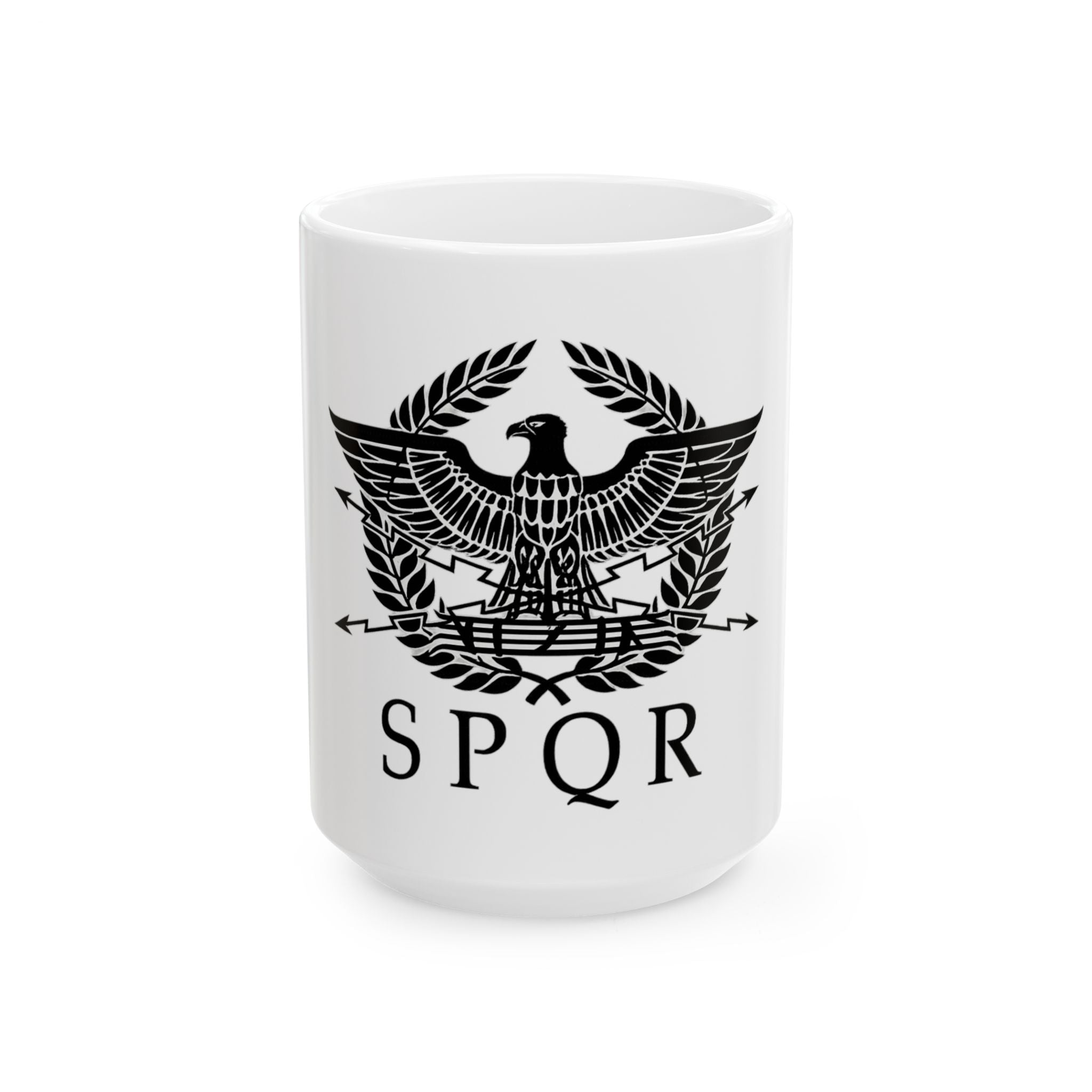 SPQR Black Roman Eagle Design Ceramic Mug