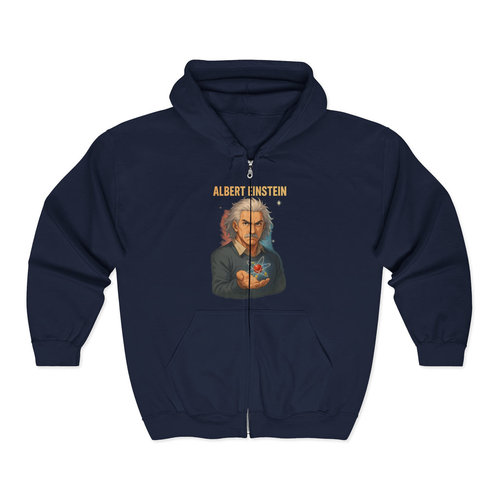 Albert Einstein Zip-Up Hoodie, Albert Einstein Sweatshirt
