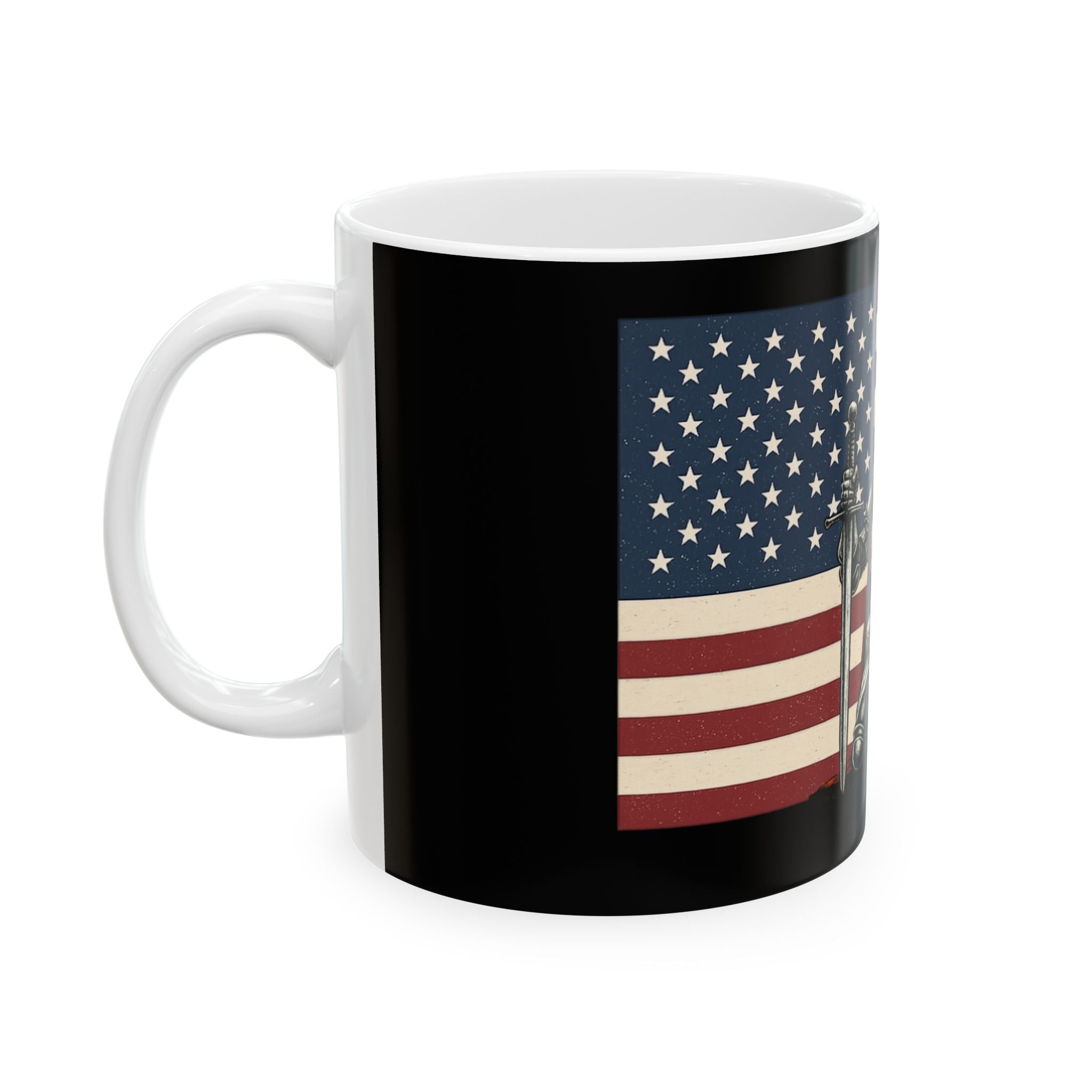 Patriotic Crusader Knight American Crusader Ceramic Mug