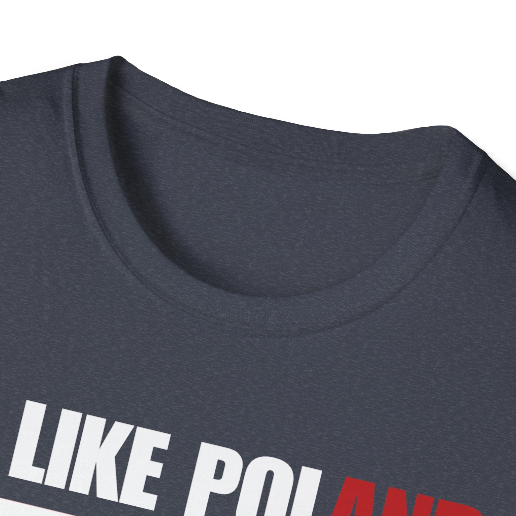 Be Like Poland Winged Hussar Front, Polish Eagle Cross Back Heavy Cotton Softstyle T-Shirt Softstyle Tee