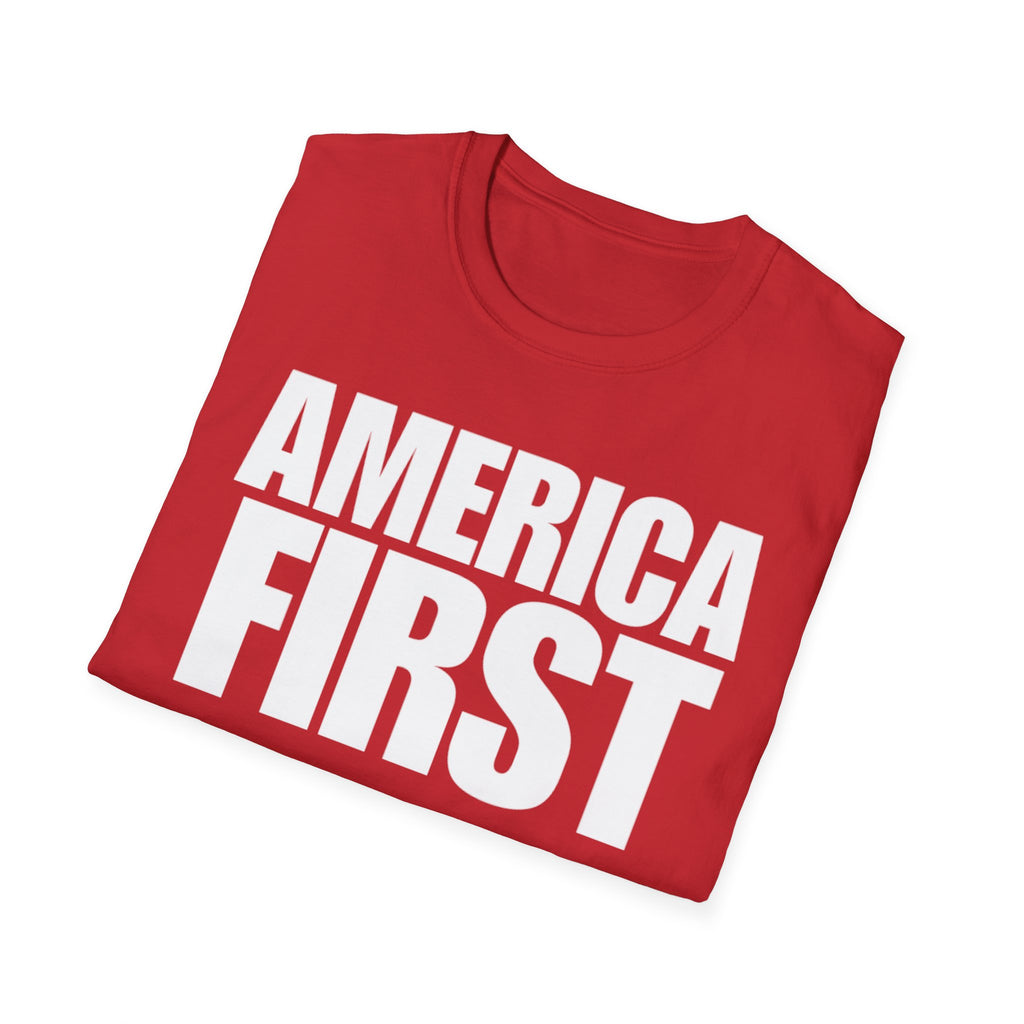 America First (Text Only) Unisex Softstyle T-Shirt
